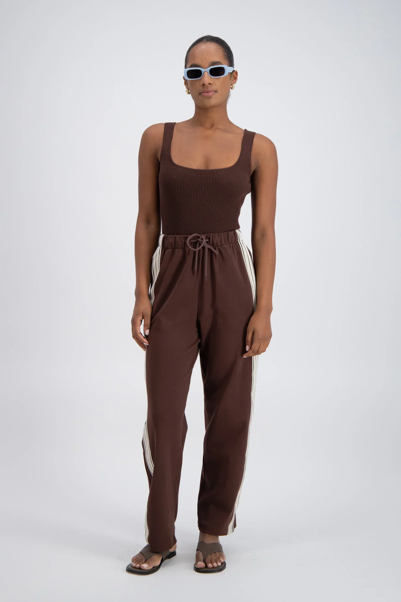 JASMINE ALEXA Womens Panarea Trackpant Brown - Image 3