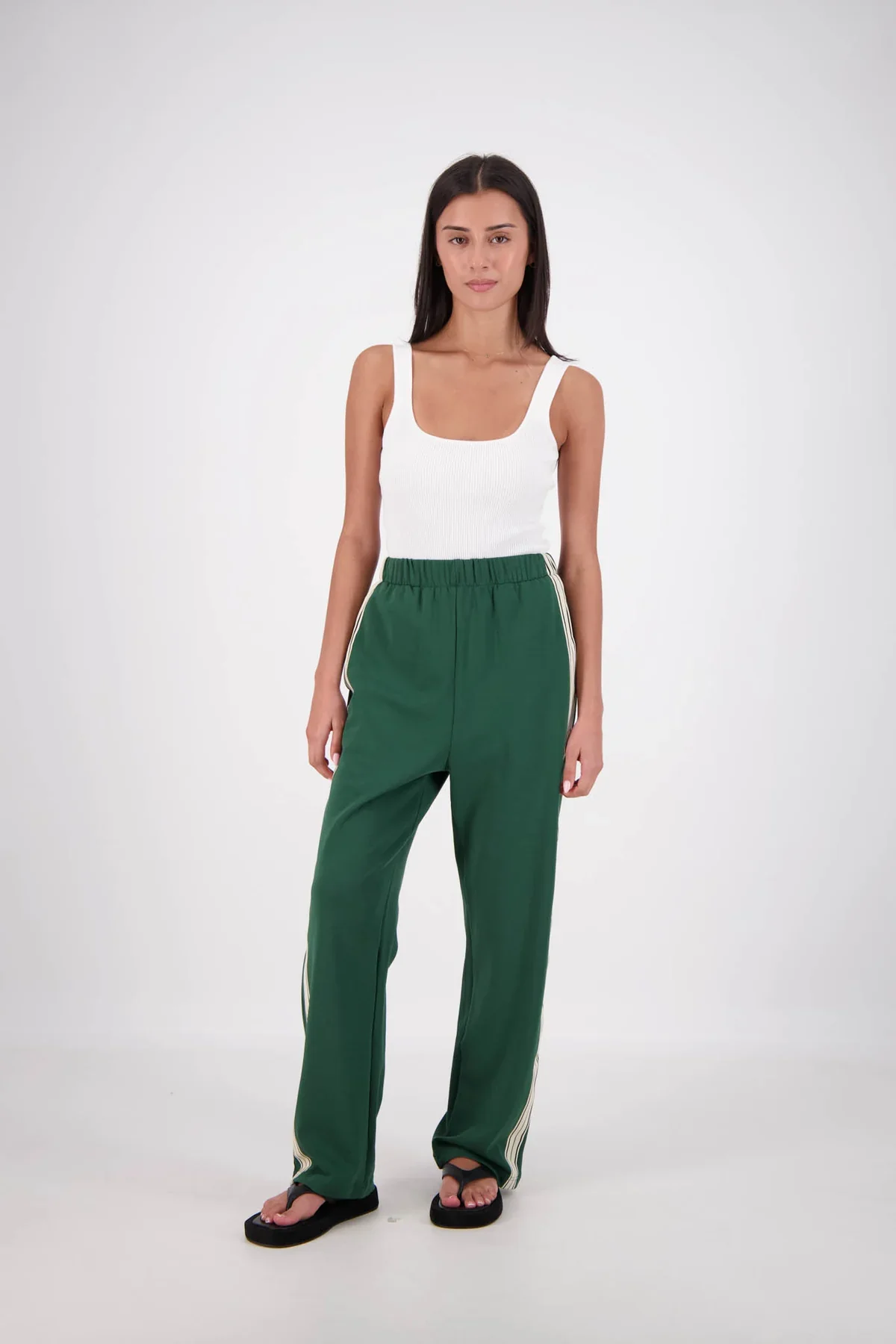 JASMINE ALEXA Womens Panarea Trackpants Forest Green - Image 4