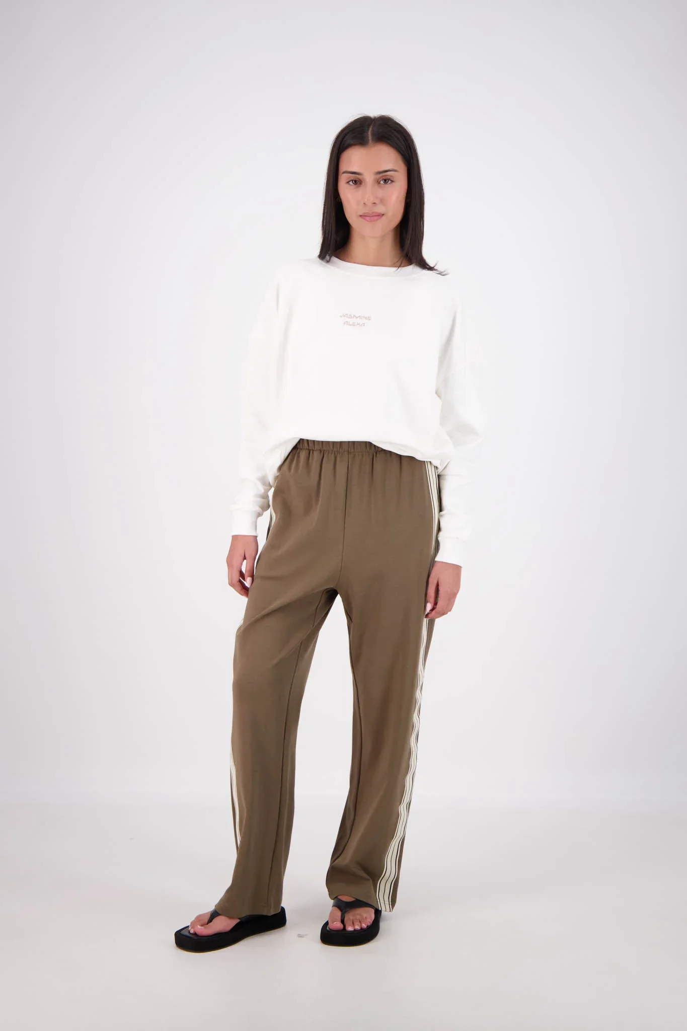 JASMINE ALEXA Womens Panarea Trackpants Olive - Image 5
