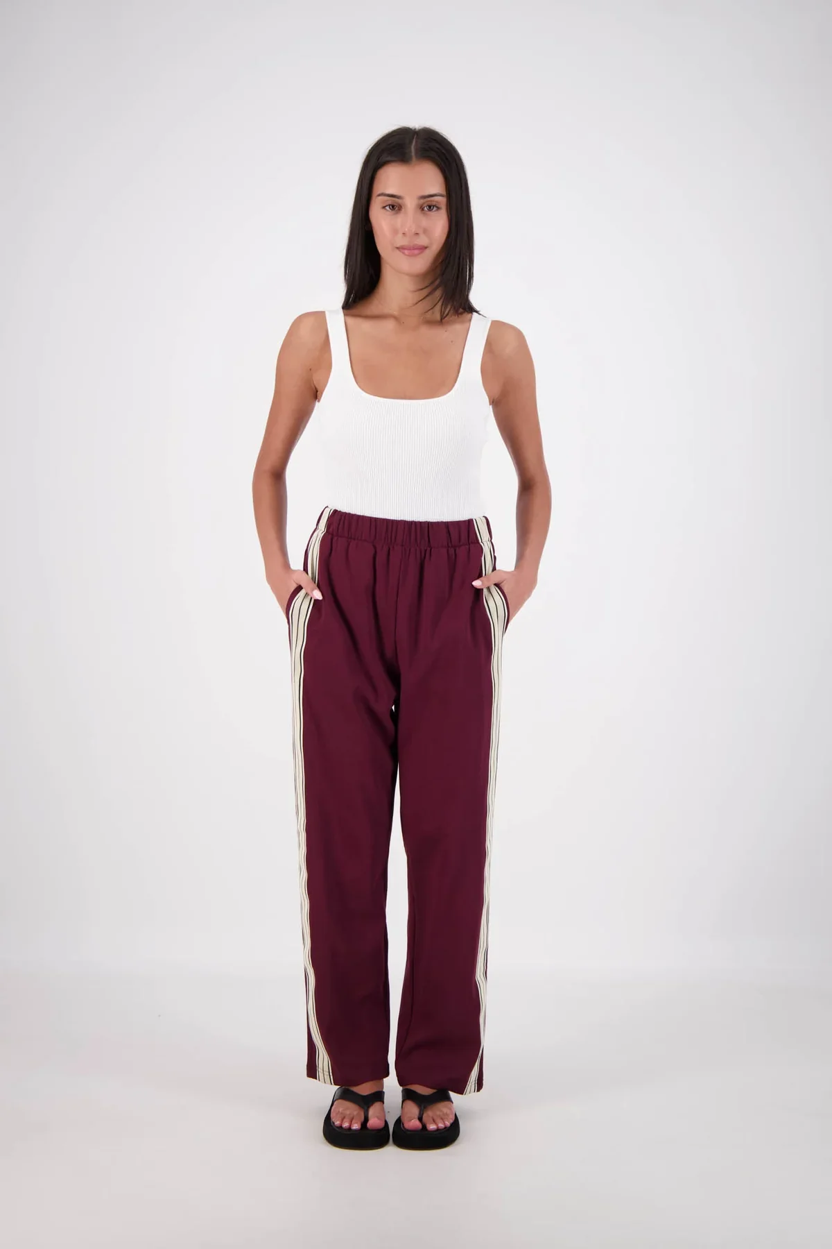 JASMINE ALEXA Womens Panarea Trackpants Plum - Image 3