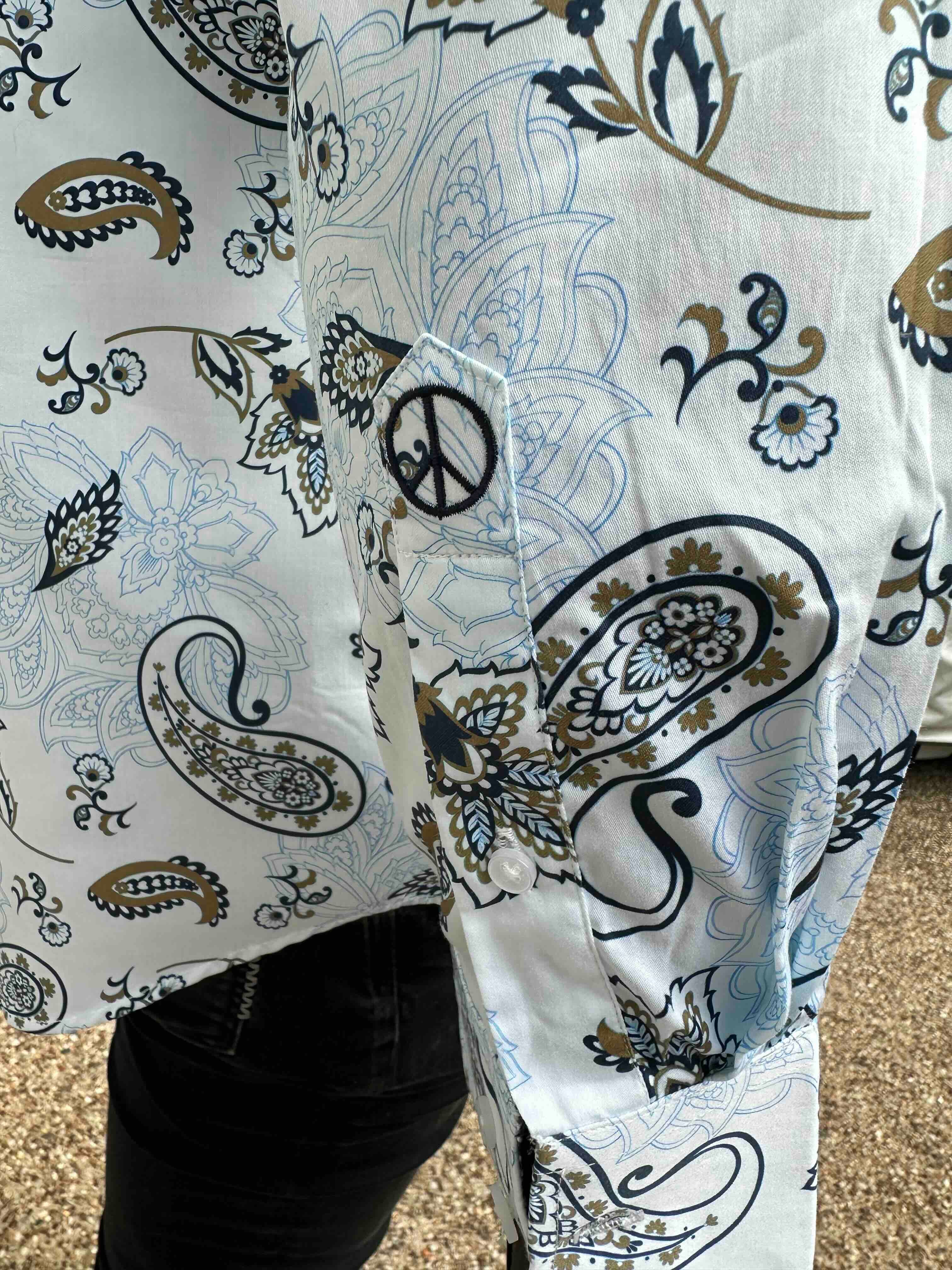 JOHN LENNON Mens Ashbury Long Sleeve Paisley Shirt - White - Image 6