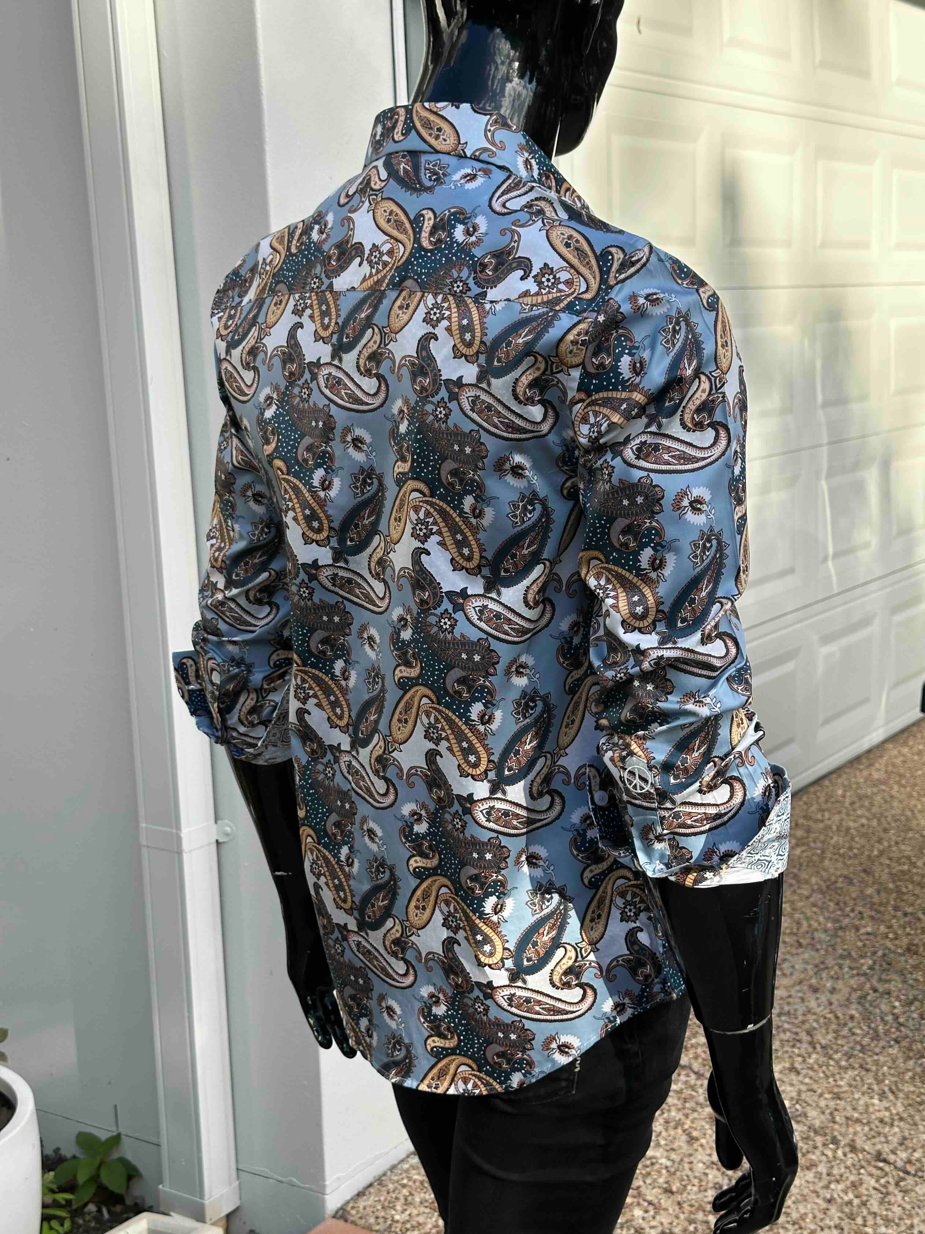 JOHN LENNON Mens Atherton Long Sleeve Paisley Shirt - Steel - Image 16