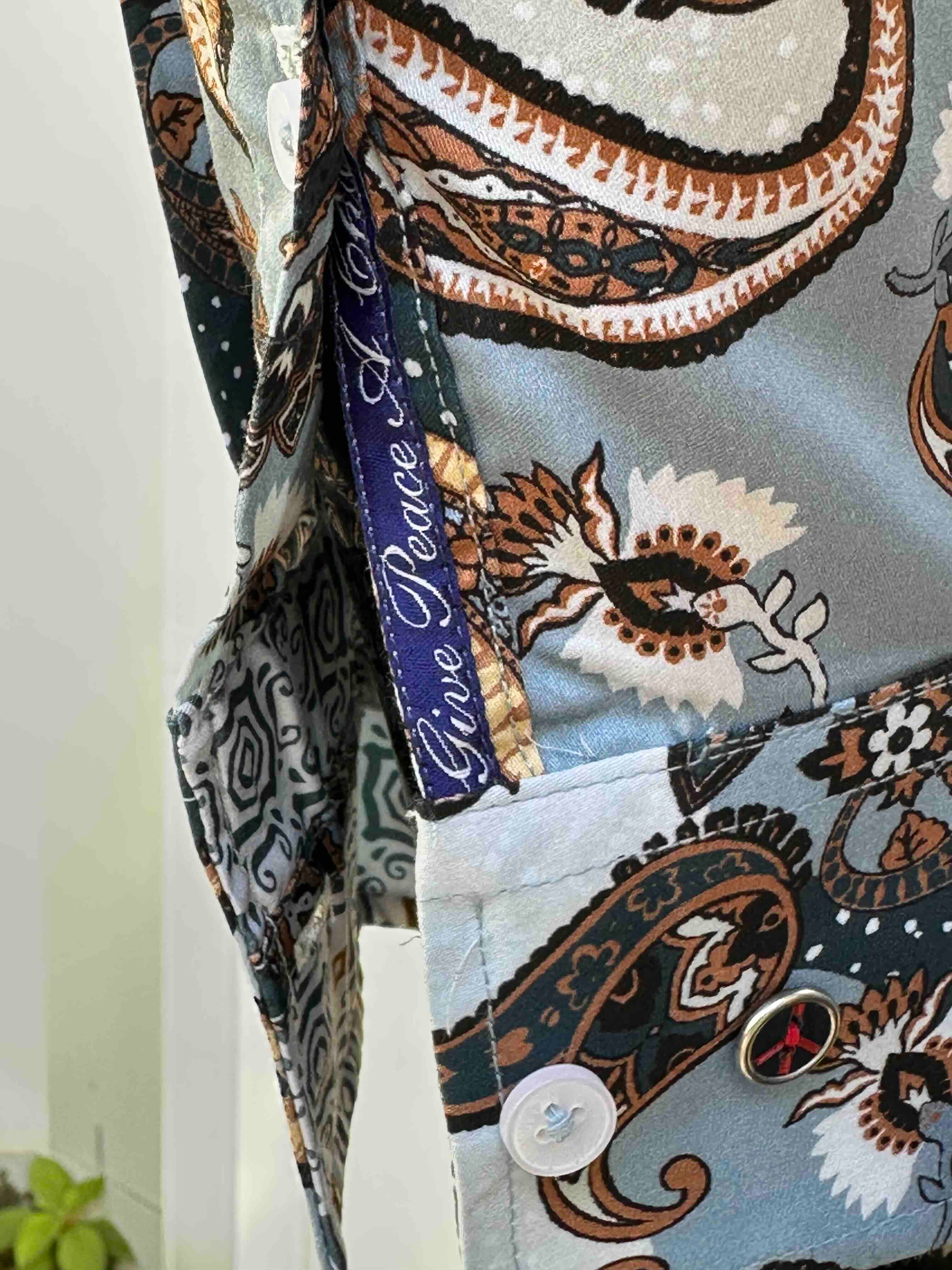 JOHN LENNON Mens Atherton Long Sleeve Paisley Shirt - Steel - Image 7