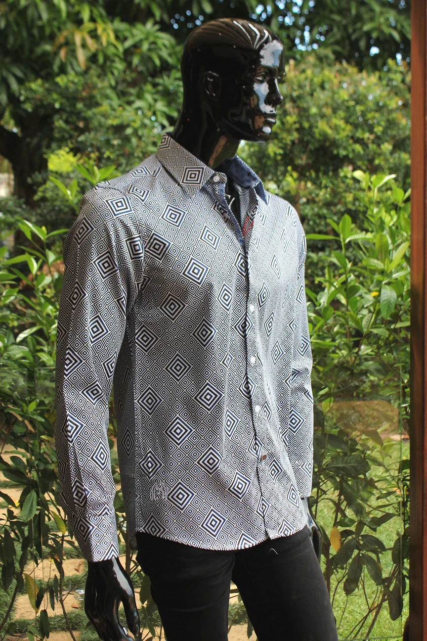 JOHN LENNON Mens Bailey Long Sleeve Shirt - Steel - Image 4