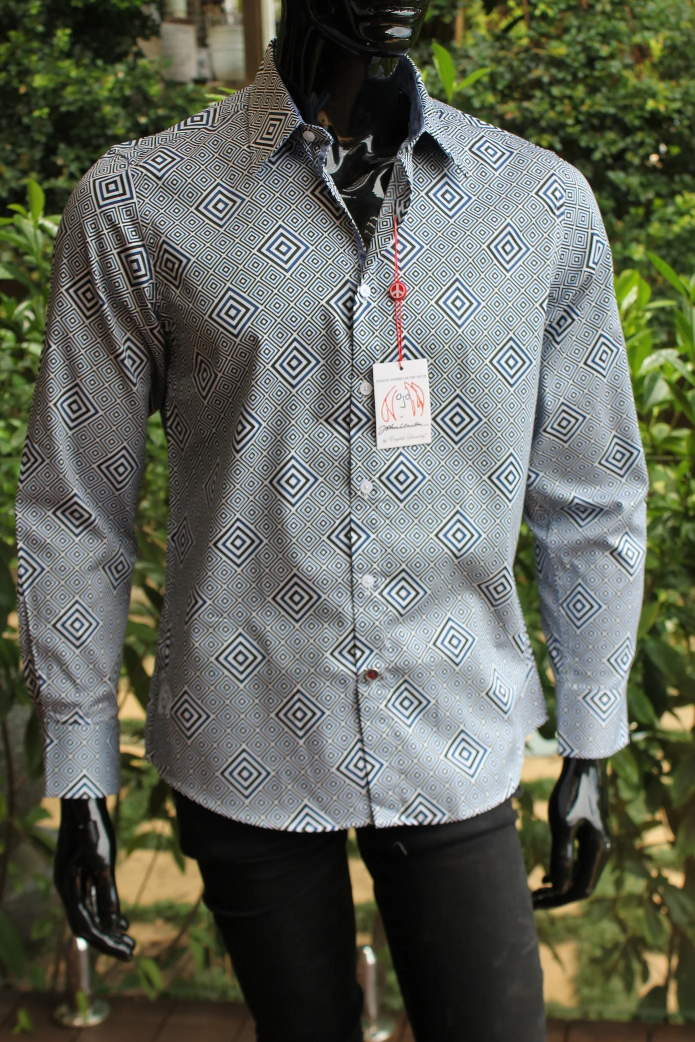 JOHN LENNON Mens Bailey Long Sleeve Shirt - Steel - Image 6