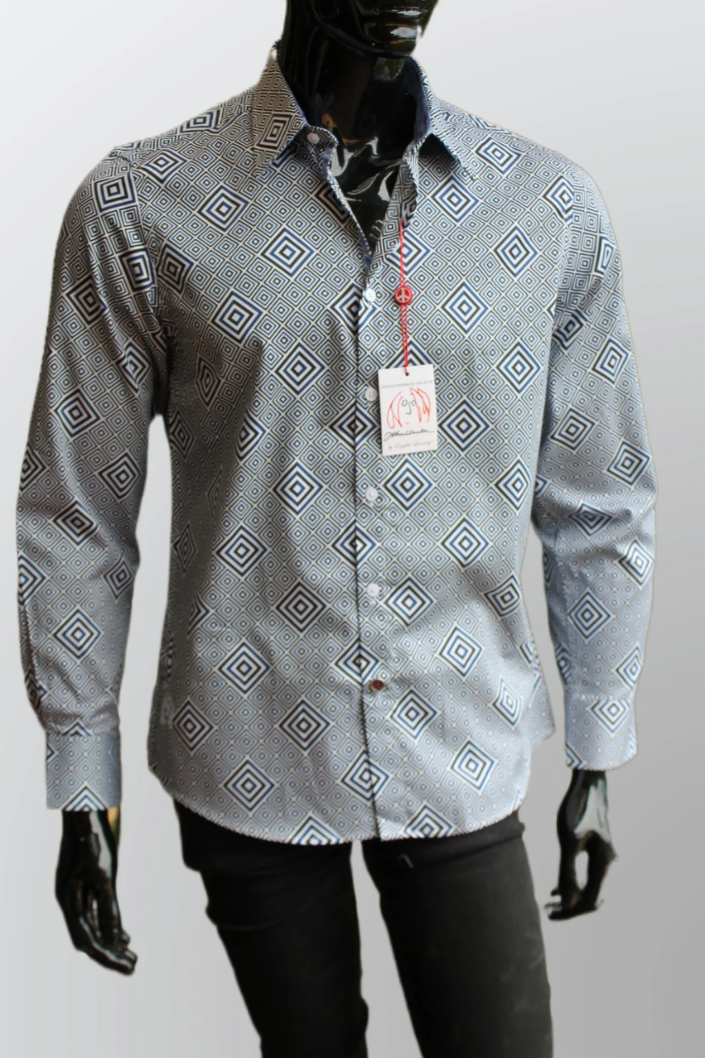 JOHN LENNON Mens Bailey Long Sleeve Shirt - Steel - Image 7