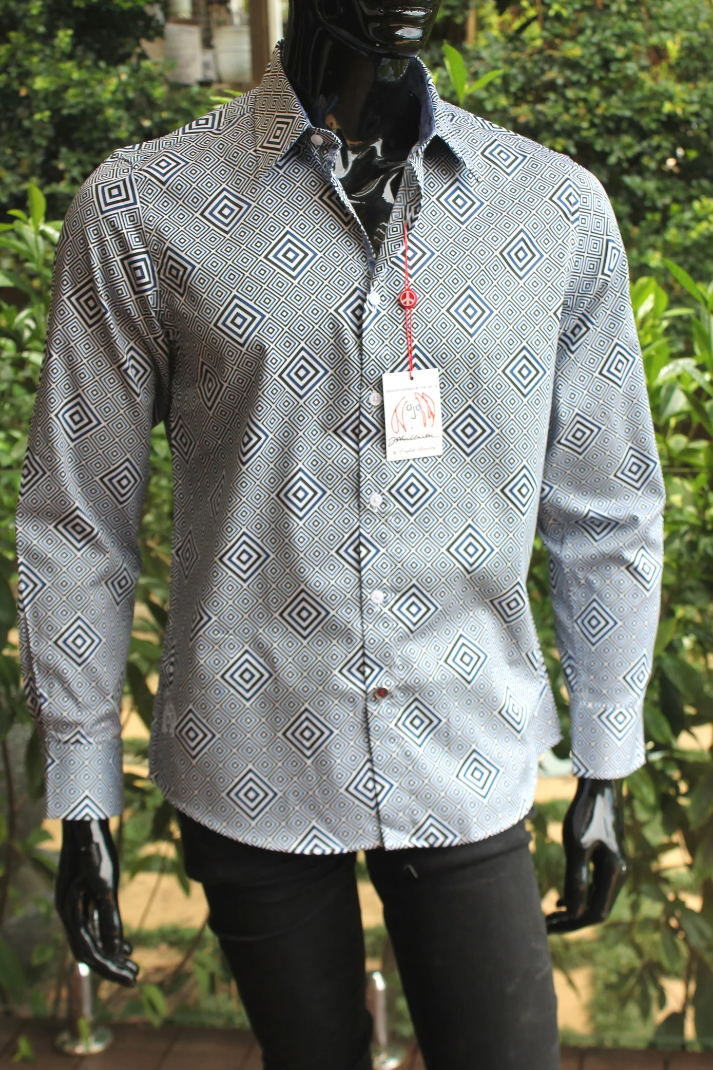 JOHN LENNON Mens Bailey Long Sleeve Shirt - Steel - Image 8