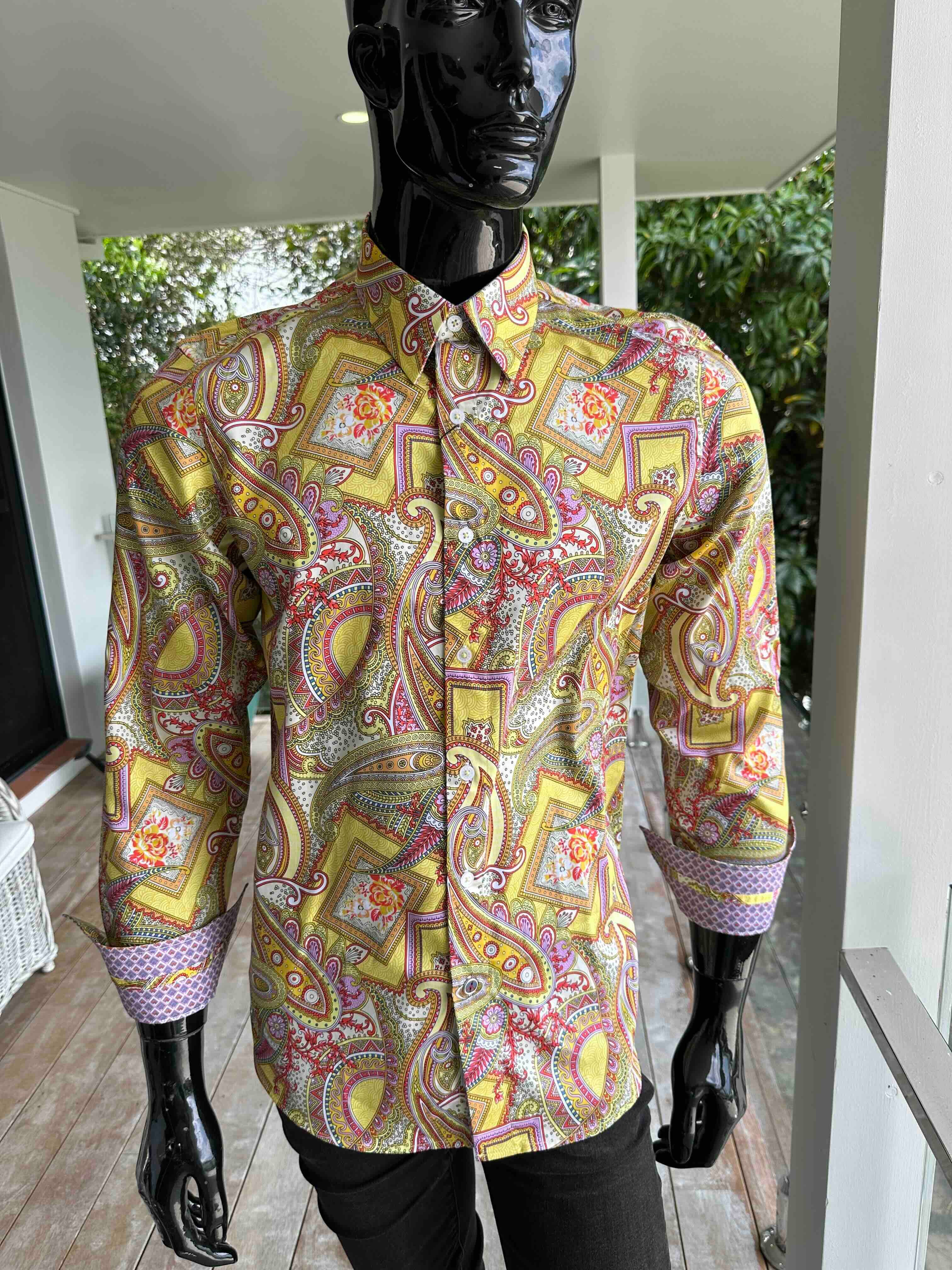 JOHN LENNON Mens Bath Long Sleeve Paisley Shirt in Multi Print - Image 10