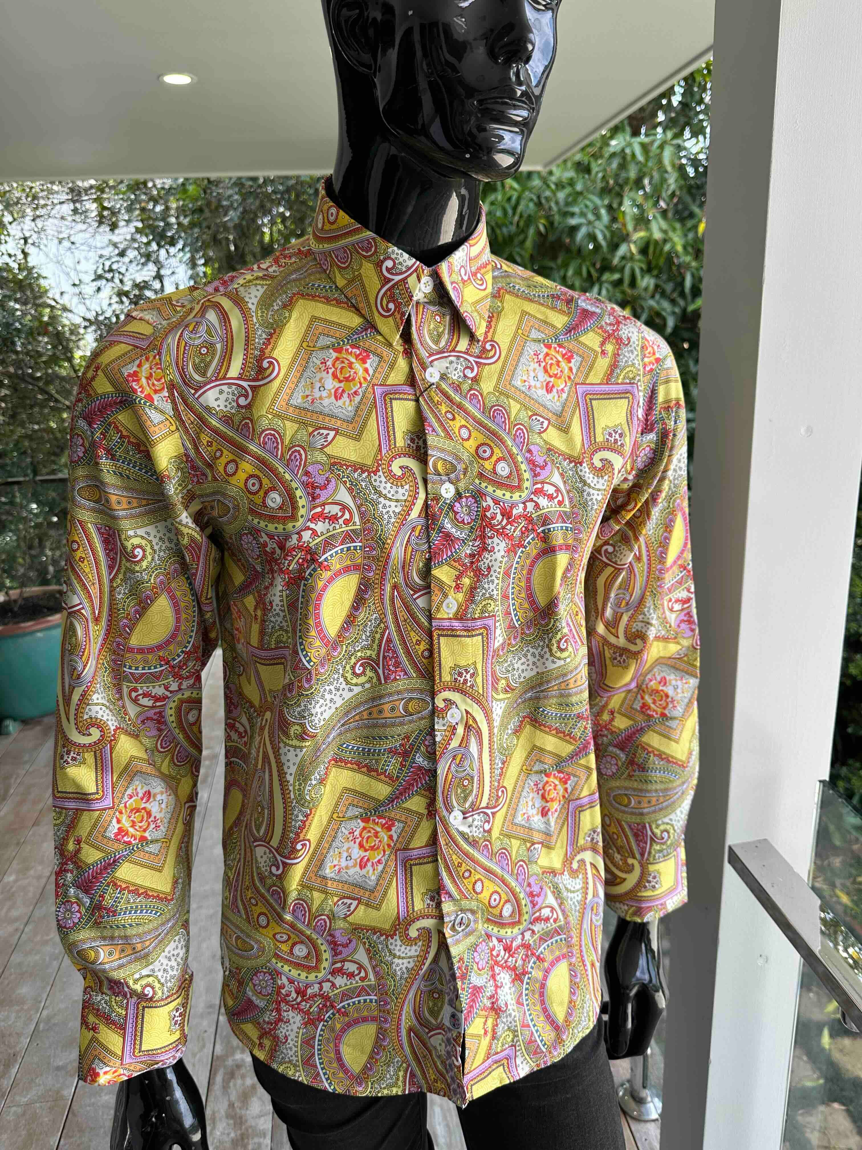 JOHN LENNON Mens Bath Long Sleeve Paisley Shirt in Multi Print - Image 11