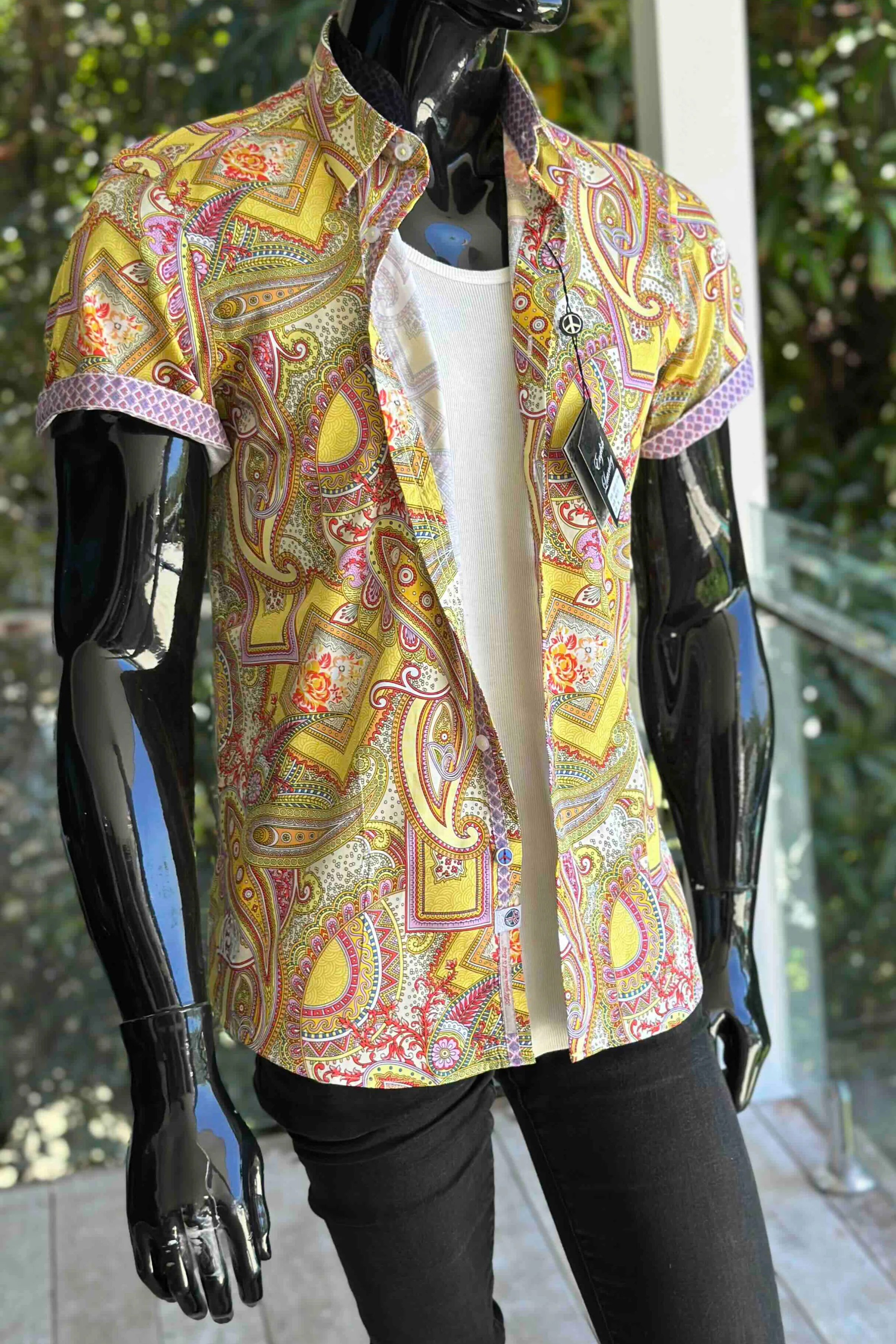 JOHN LENNON Mens Bath Short Sleeve Paisley Shirt in Multi - Image 10