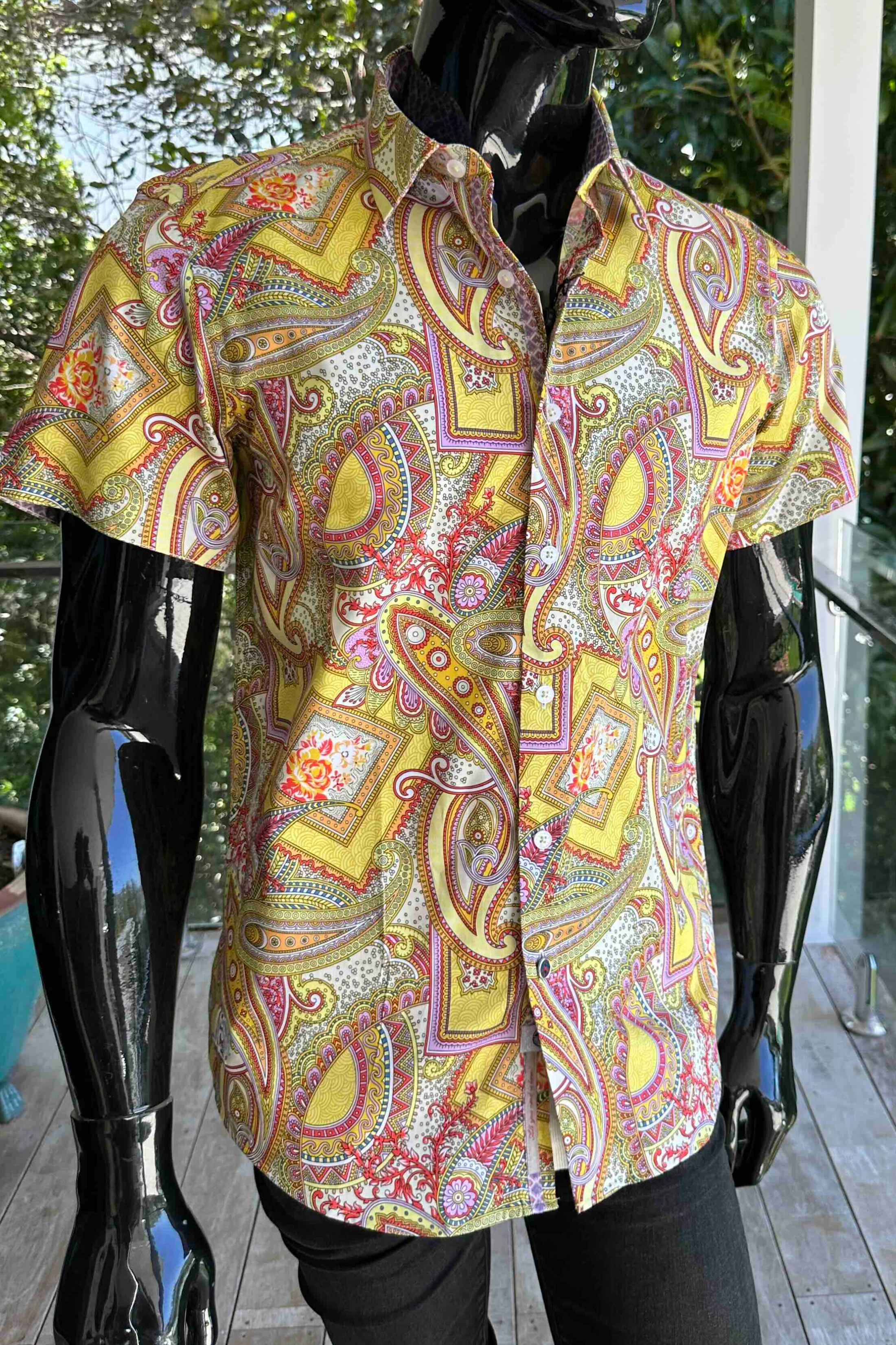 JOHN LENNON Mens Bath Short Sleeve Paisley Shirt in Multi - Image 14