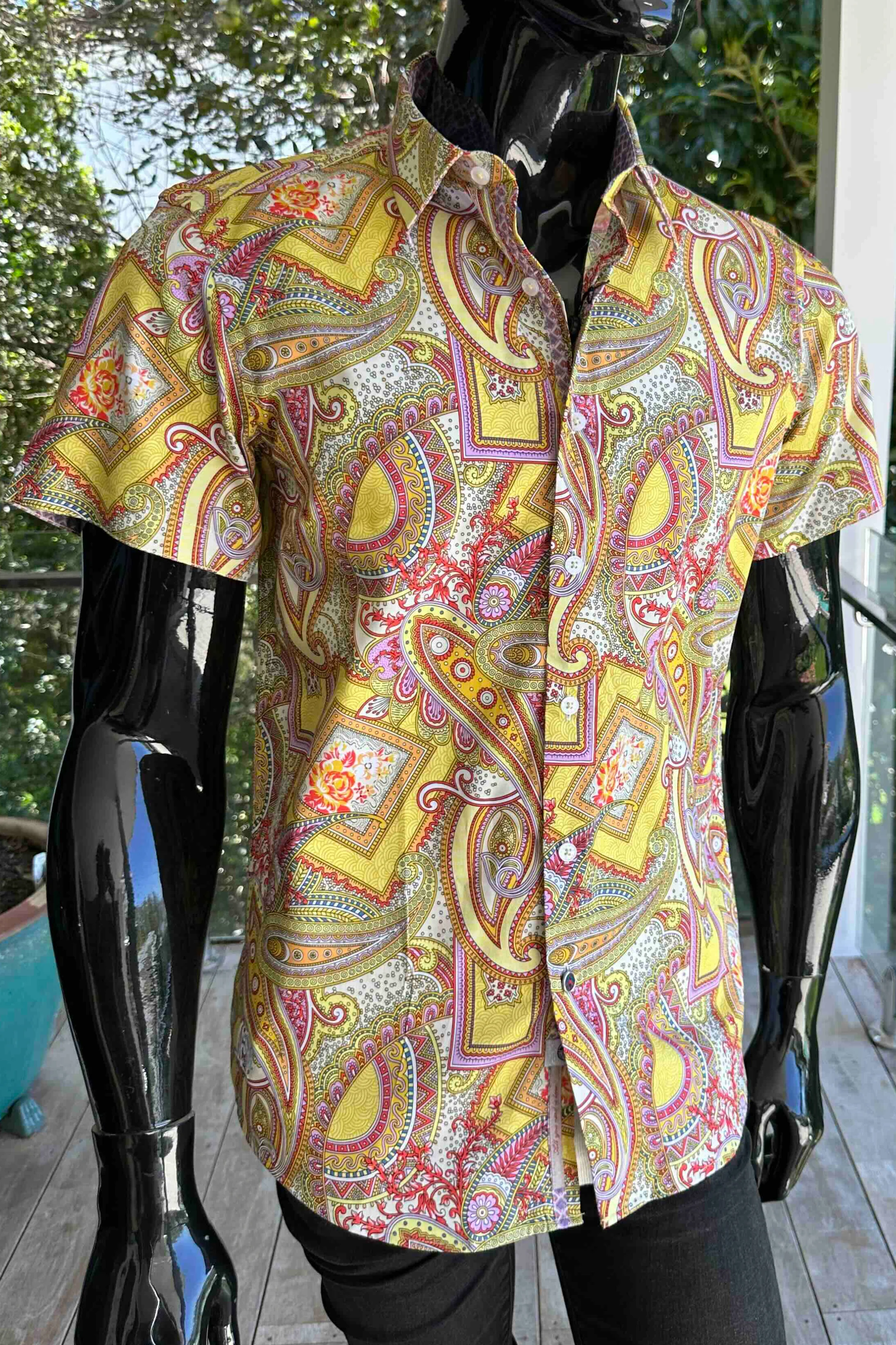 JOHN LENNON Mens Bath Short Sleeve Paisley Shirt in Multi - Image 15