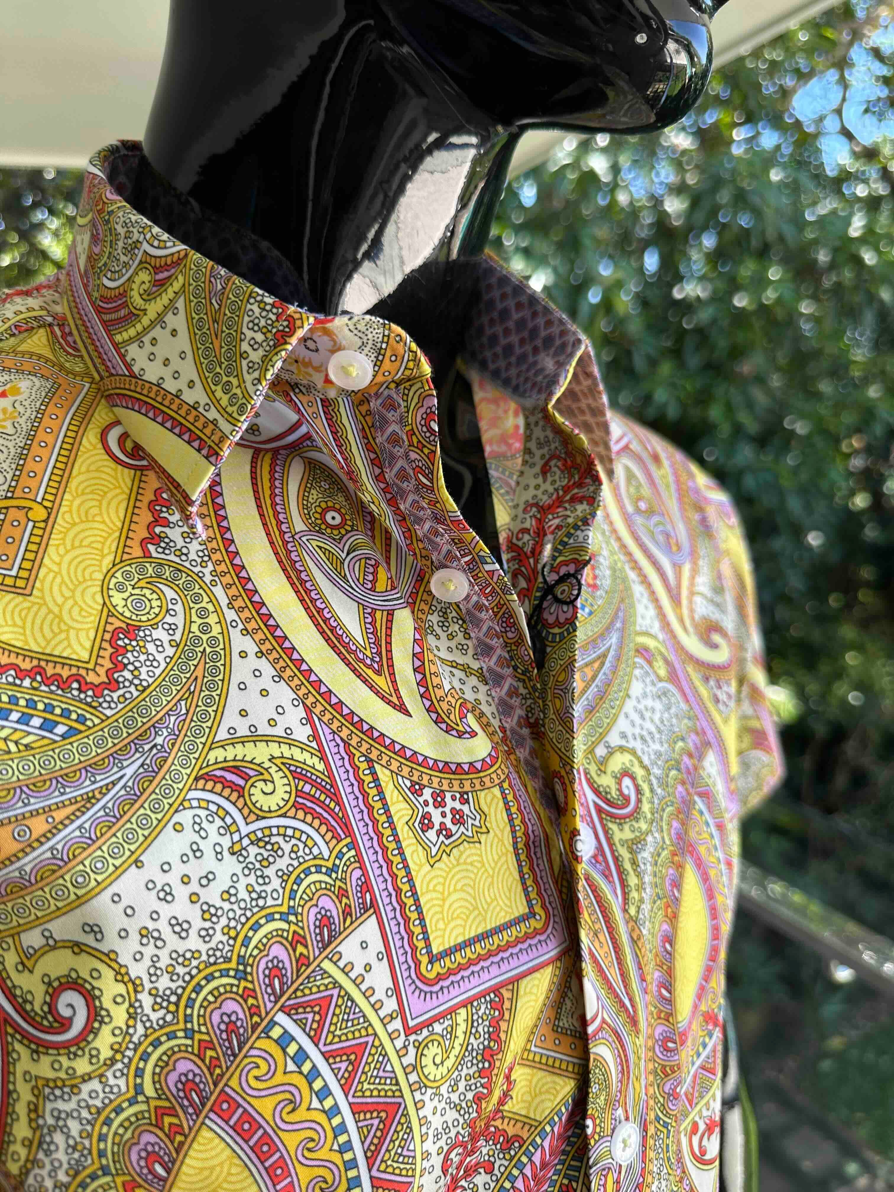 JOHN LENNON Mens Bath Short Sleeve Paisley Shirt in Multi - Image 2