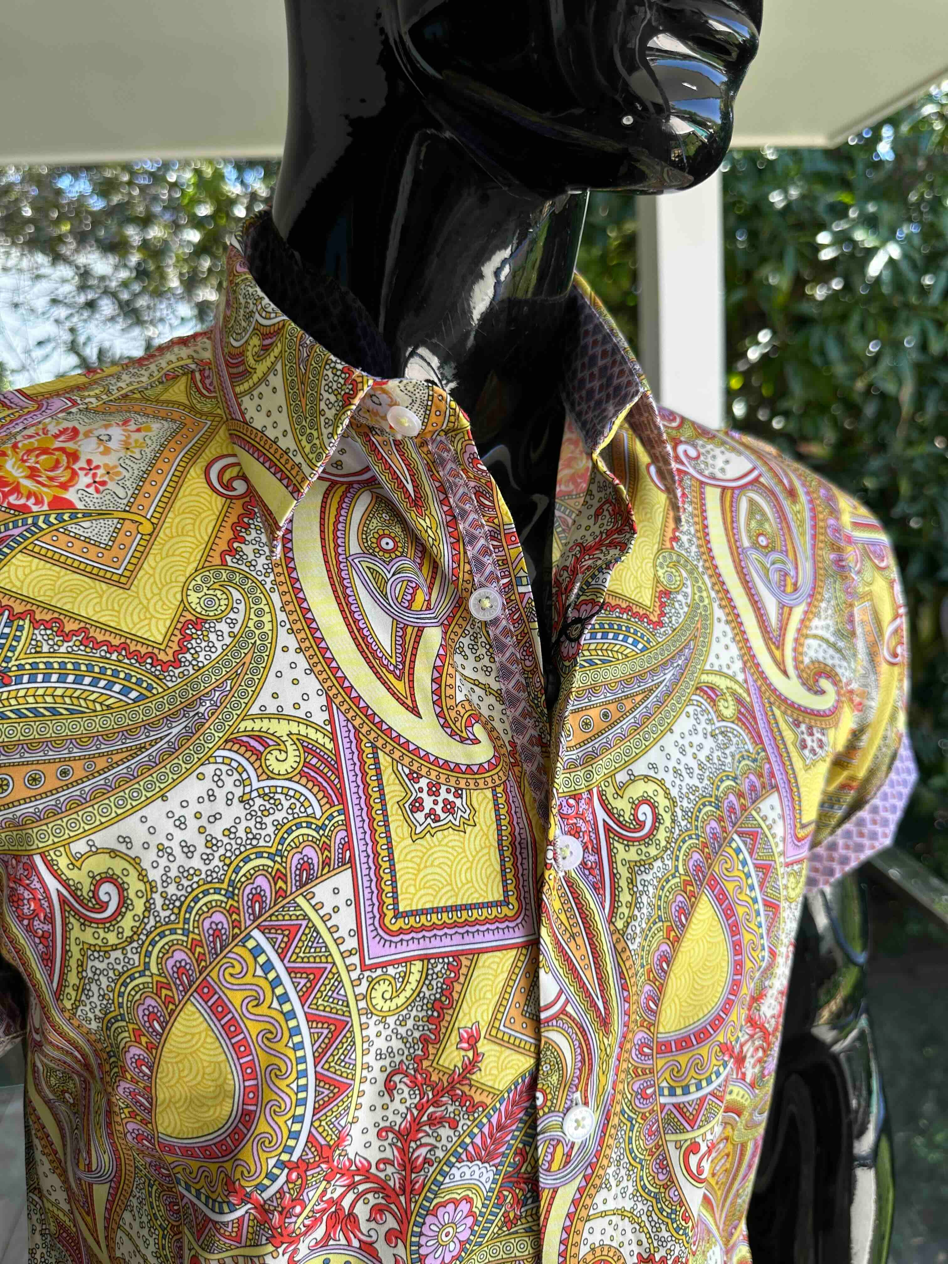 JOHN LENNON Mens Bath Short Sleeve Paisley Shirt in Multi - Image 4