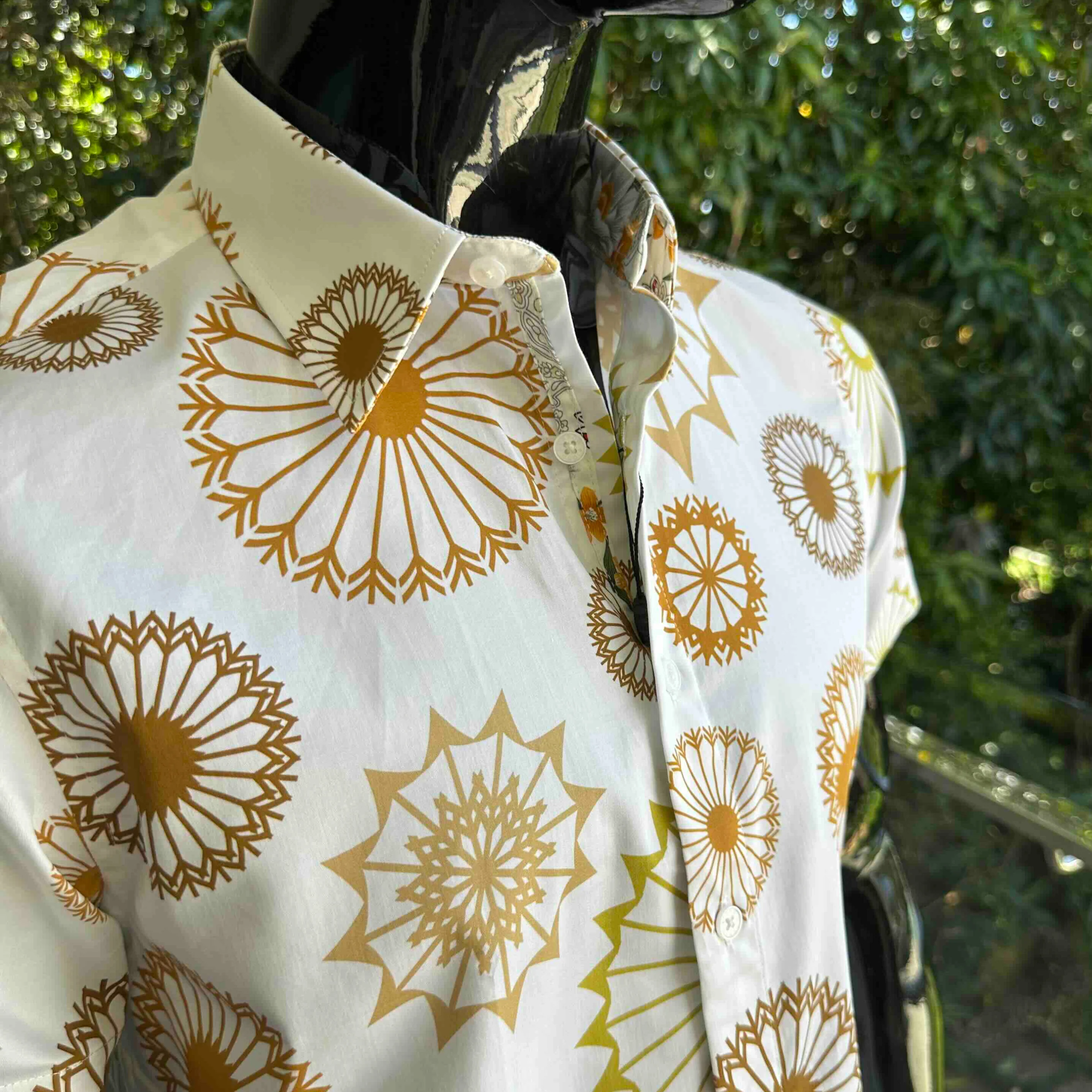JOHN LENNON Mens Bearwood Short Sleeve Shirt in Ecru - Image 10