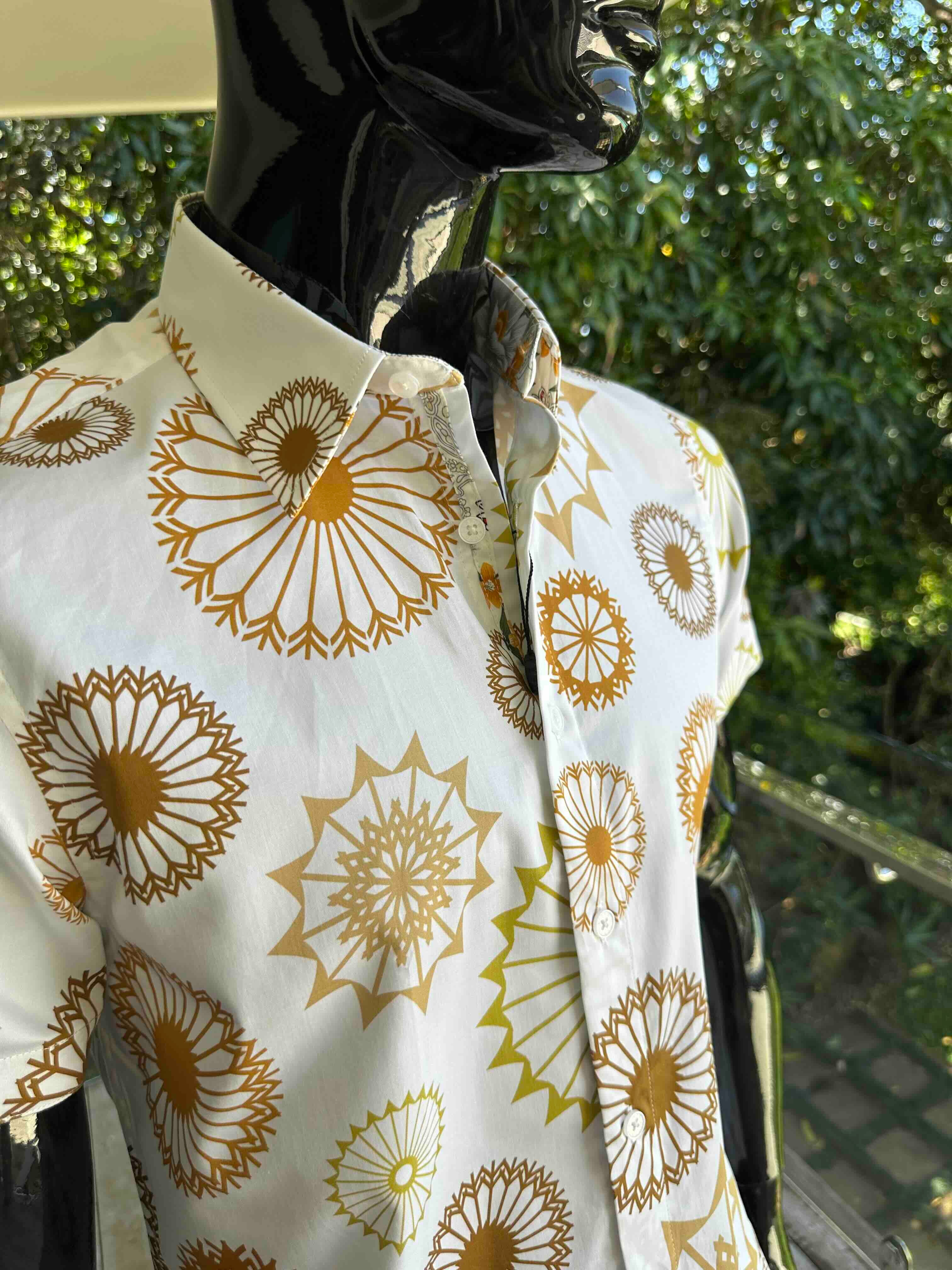JOHN LENNON Mens Bearwood Short Sleeve Shirt in Ecru - Image 4