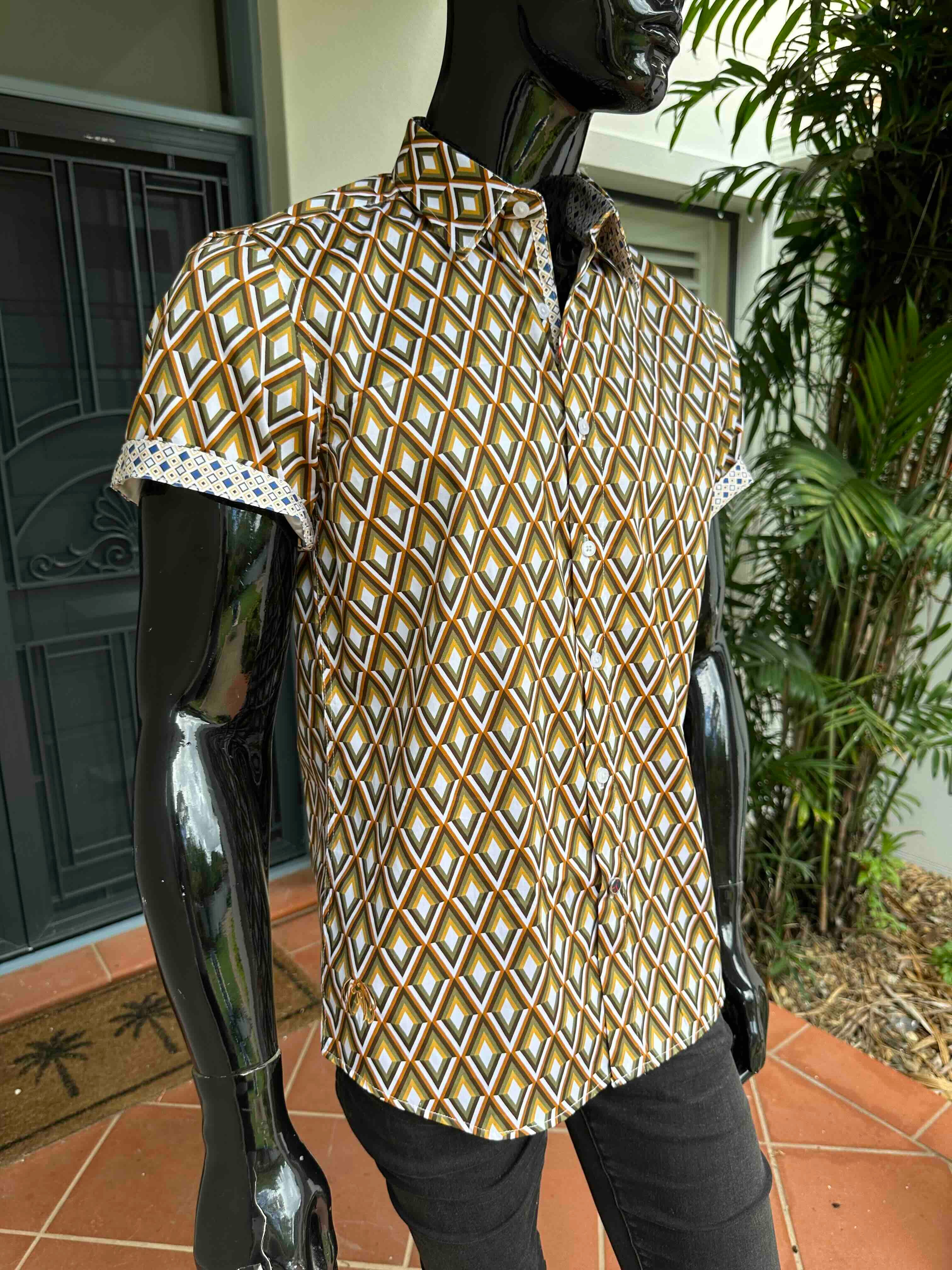 JOHN LENNON Mens Bedworth Short Sleeve Shirt - Mustard - Image 6