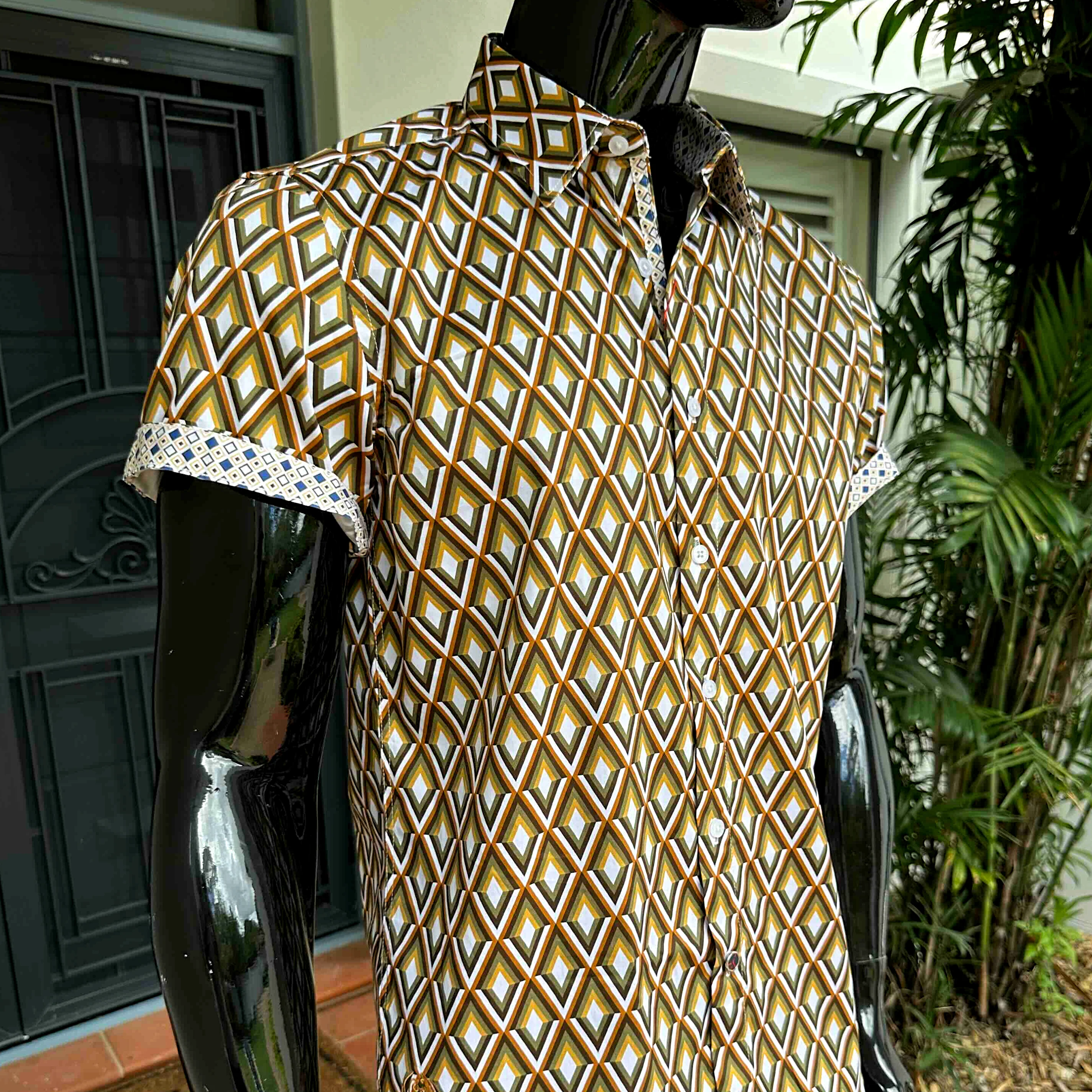 JOHN LENNON Mens Bedworth Short Sleeve Shirt - Mustard - Image 8
