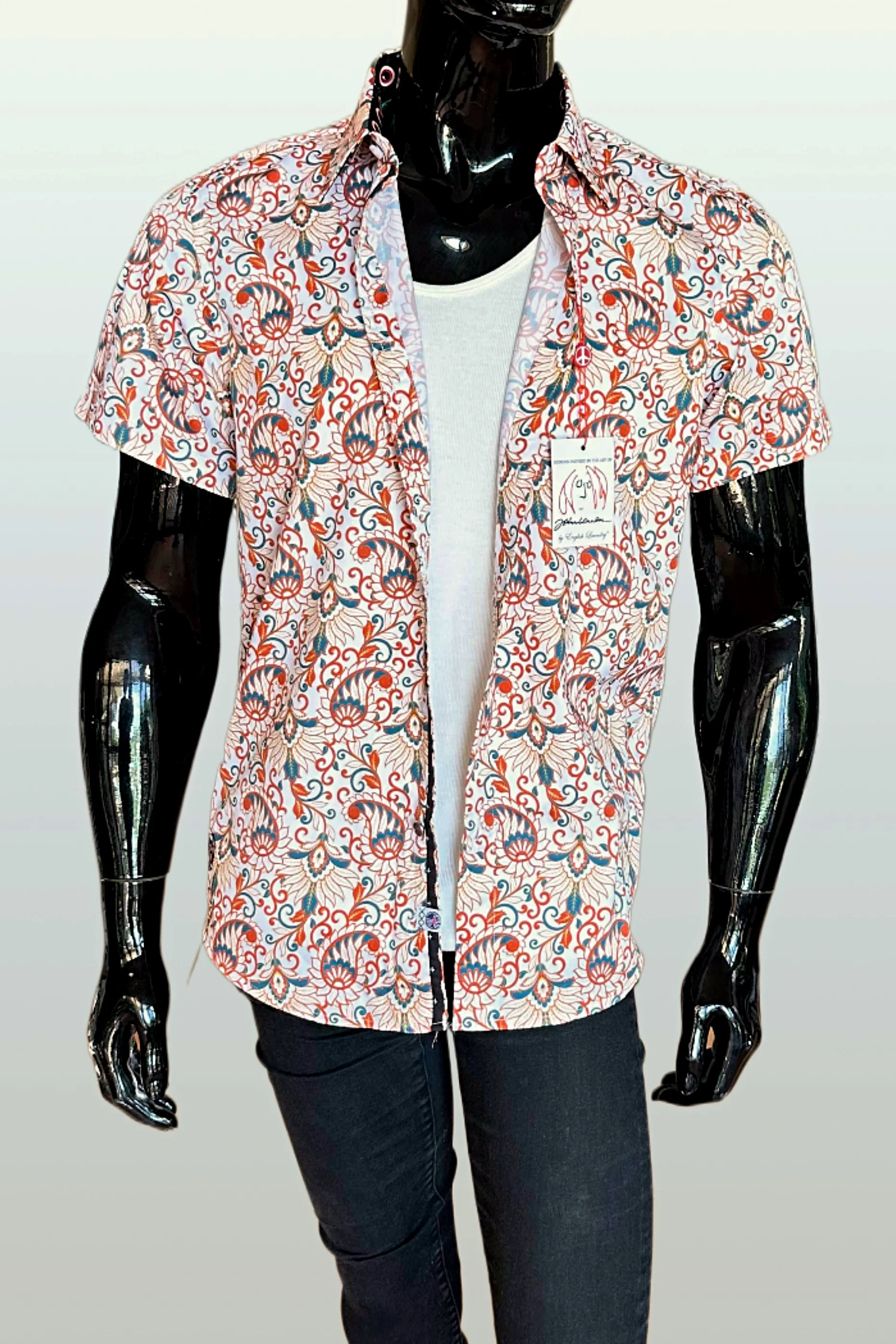 JOHN LENNON Mens Blackburn Short Sleeve Shirt - Khaki - Image 4