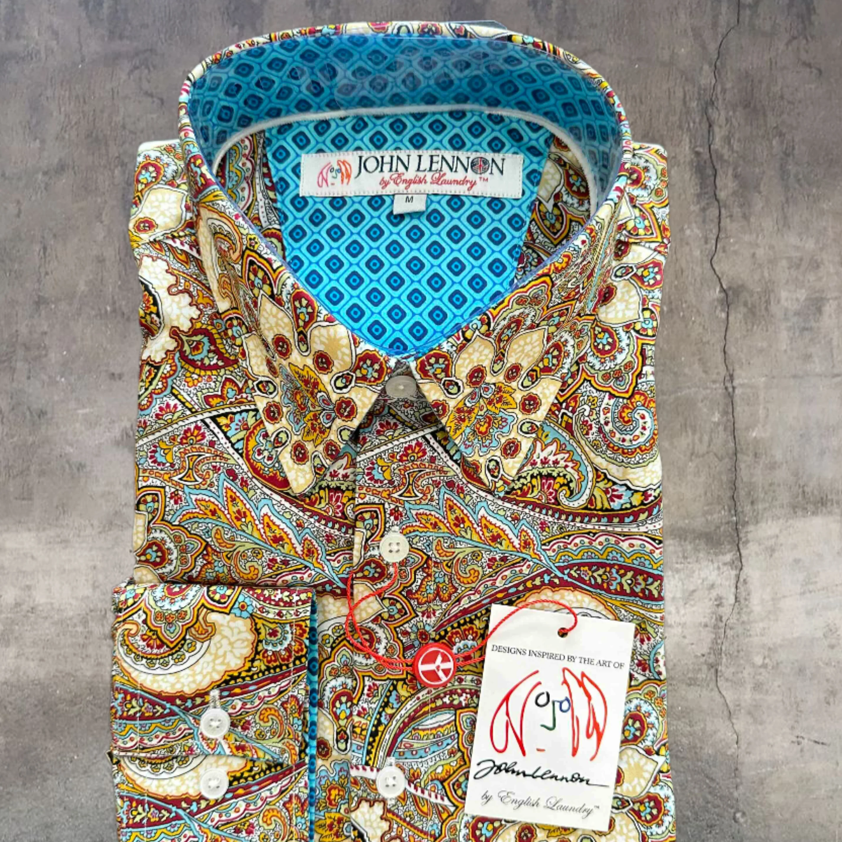 JOHN LENNON Mens Blyth Long Sleeve Paisley Shirt - Multi - Image 4
