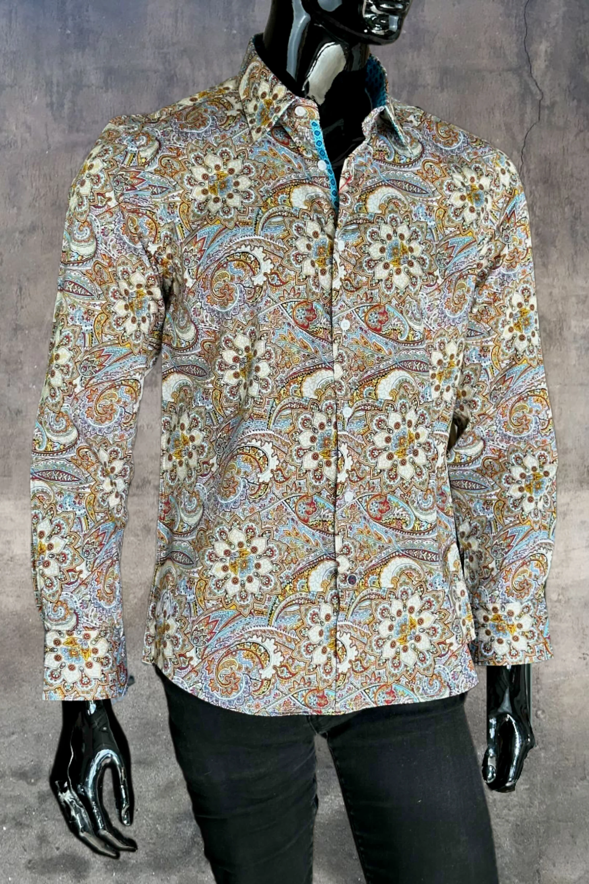 JOHN LENNON Mens Blyth Long Sleeve Paisley Shirt - Multi - Image 5
