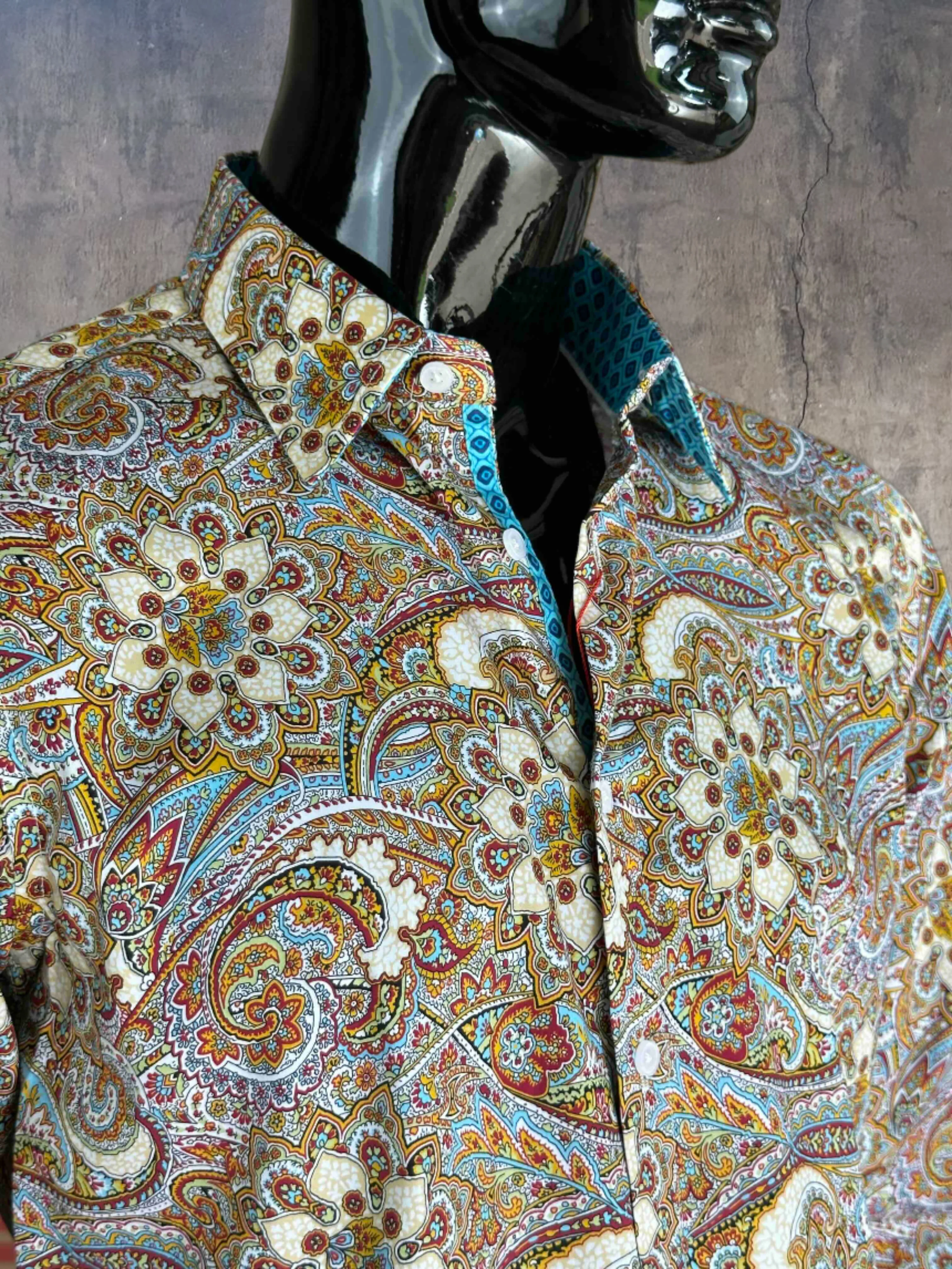 JOHN LENNON Mens Blyth Long Sleeve Paisley Shirt - Multi - Image 6