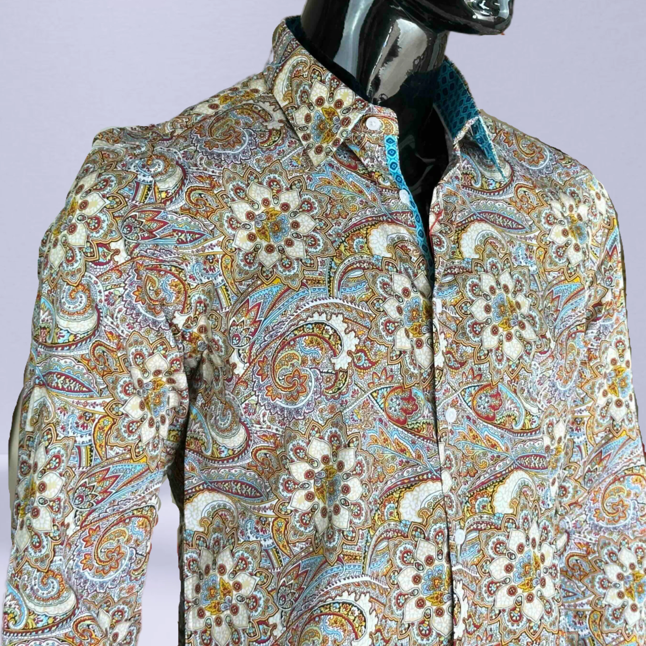 JOHN LENNON Mens Blyth Long Sleeve Paisley Shirt - Multi - Image 7