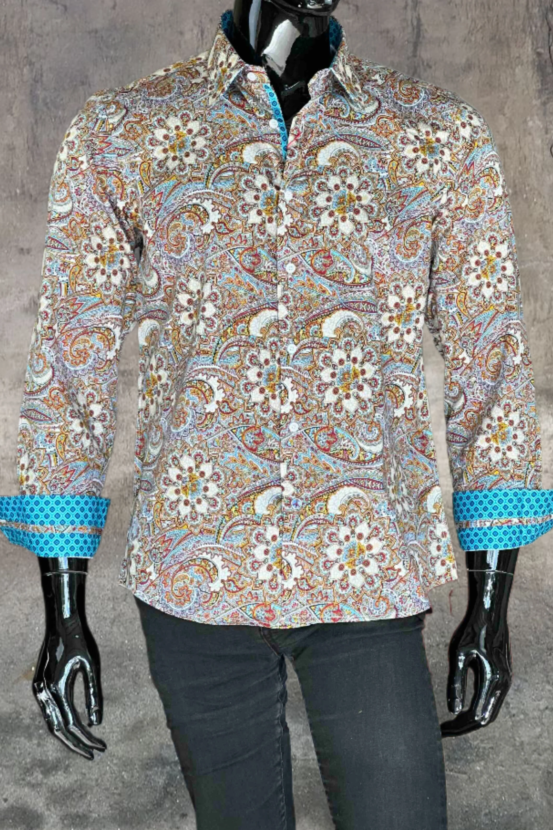 JOHN LENNON Mens Blyth Long Sleeve Paisley Shirt - Multi - Image 9