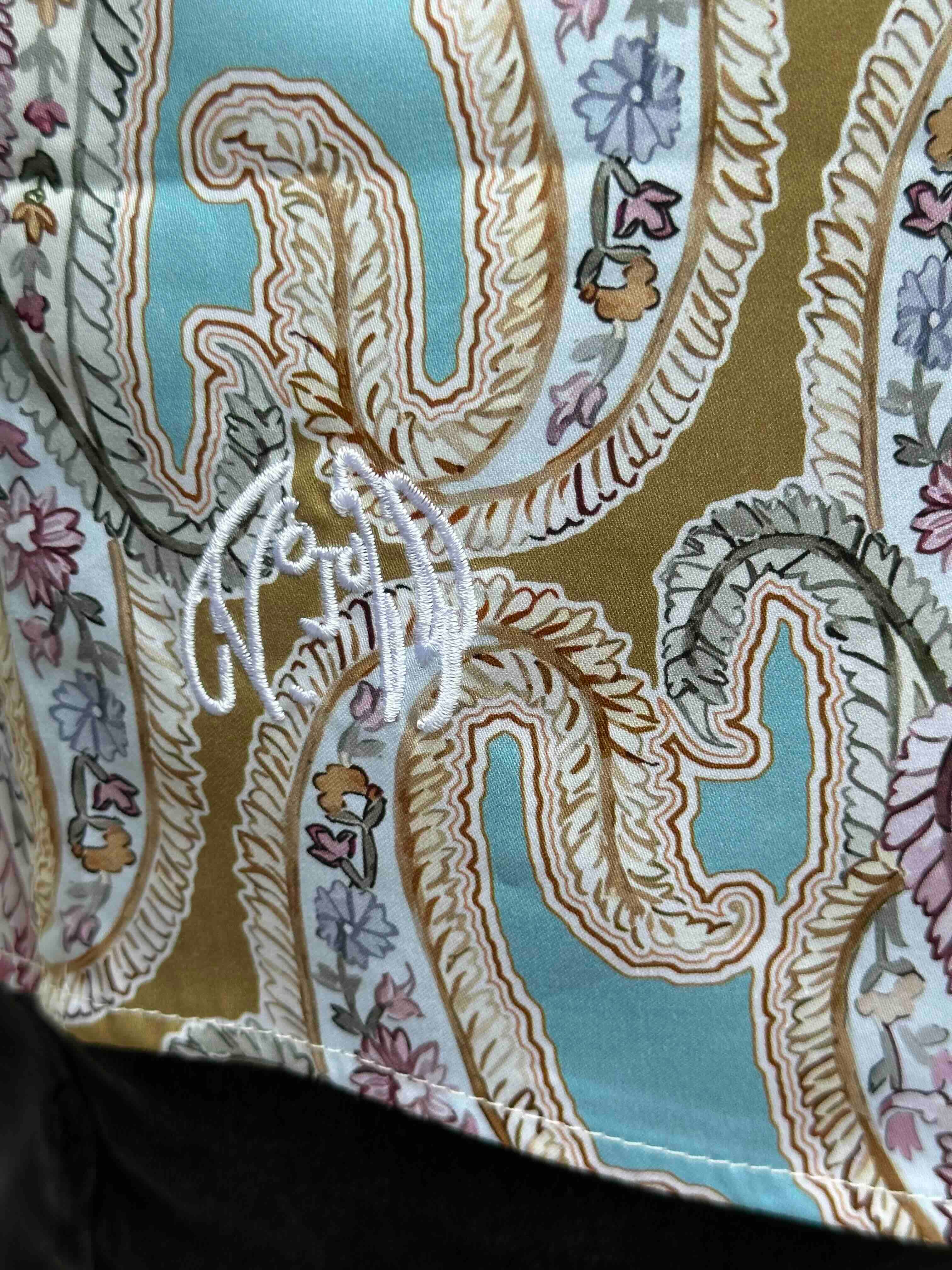 JOHN LENNON Mens Bramhall Long Sleeve Paisley Shirt - Teal - Image 5