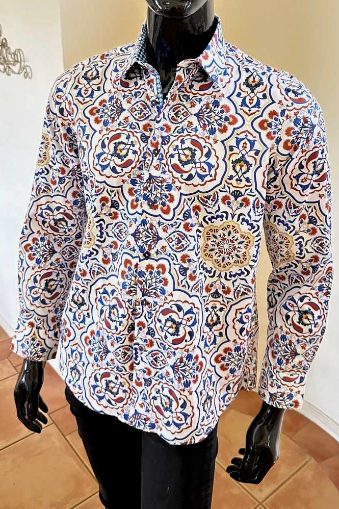JOHN LENNON Mens Burnley Long Sleeve Shirt - Rust - Image 2