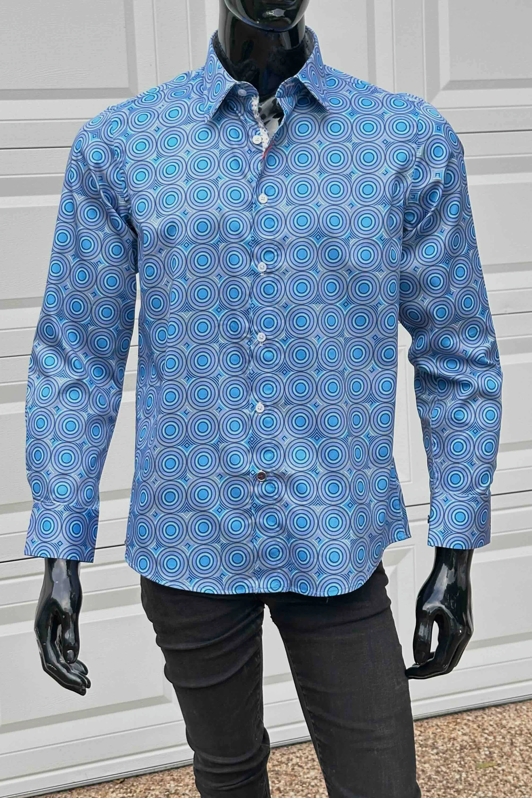 JOHN LENNON Mens Castleton Long Sleeve Shirt - Sapphire - Image 4