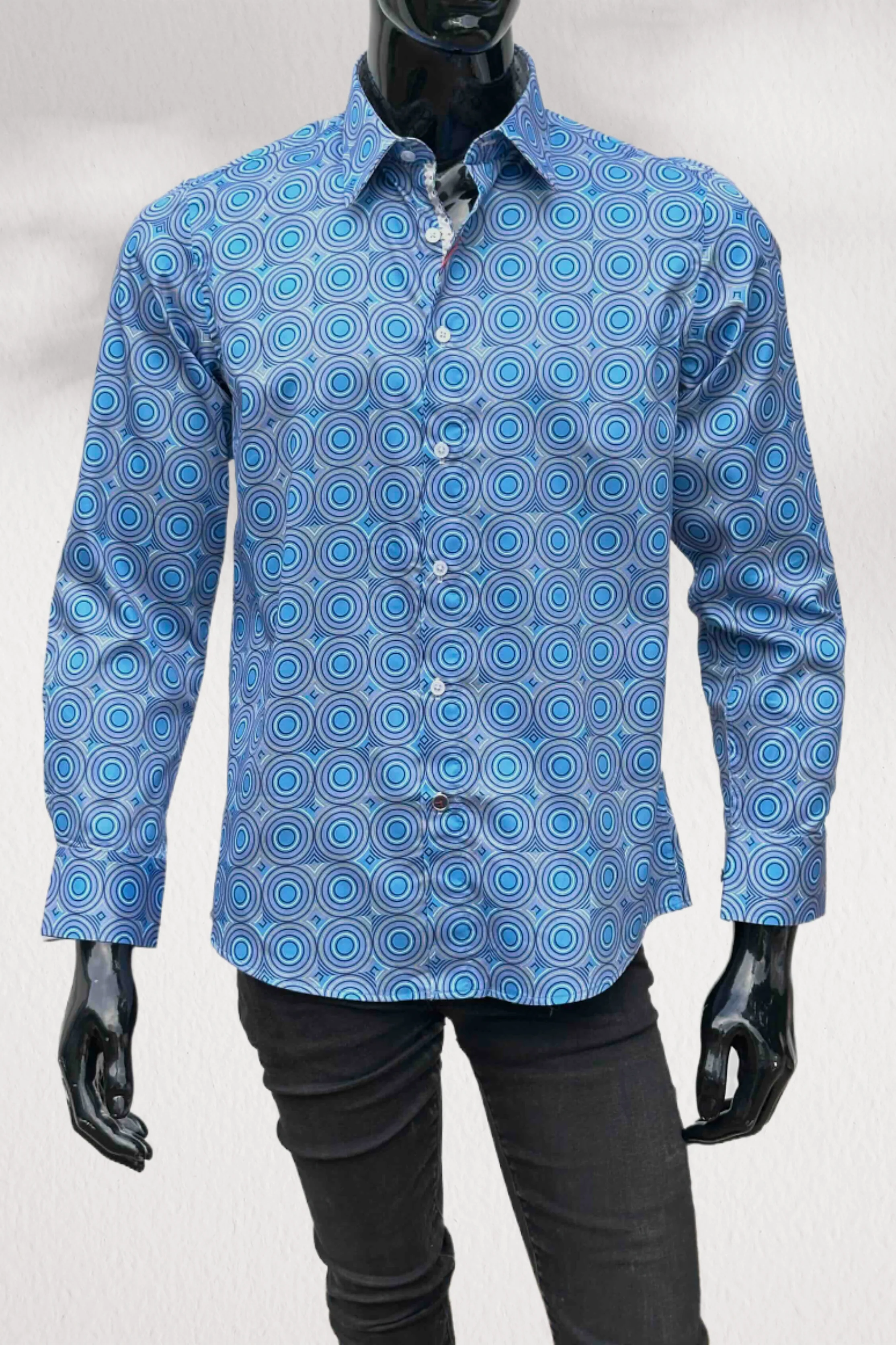 JOHN LENNON Mens Castleton Long Sleeve Shirt - Sapphire - Image 6