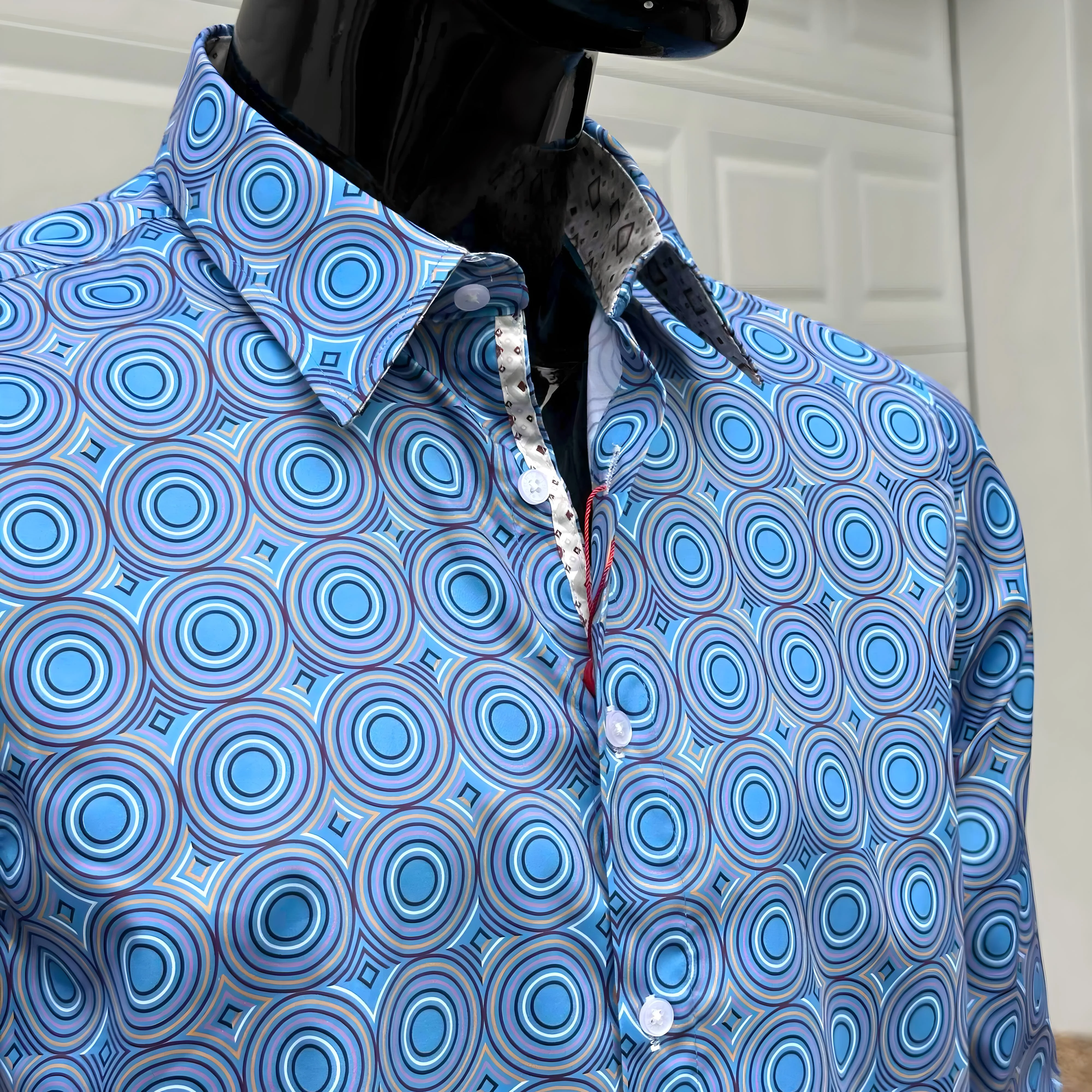 JOHN LENNON Mens Castleton Long Sleeve Shirt - Sapphire - Image 7