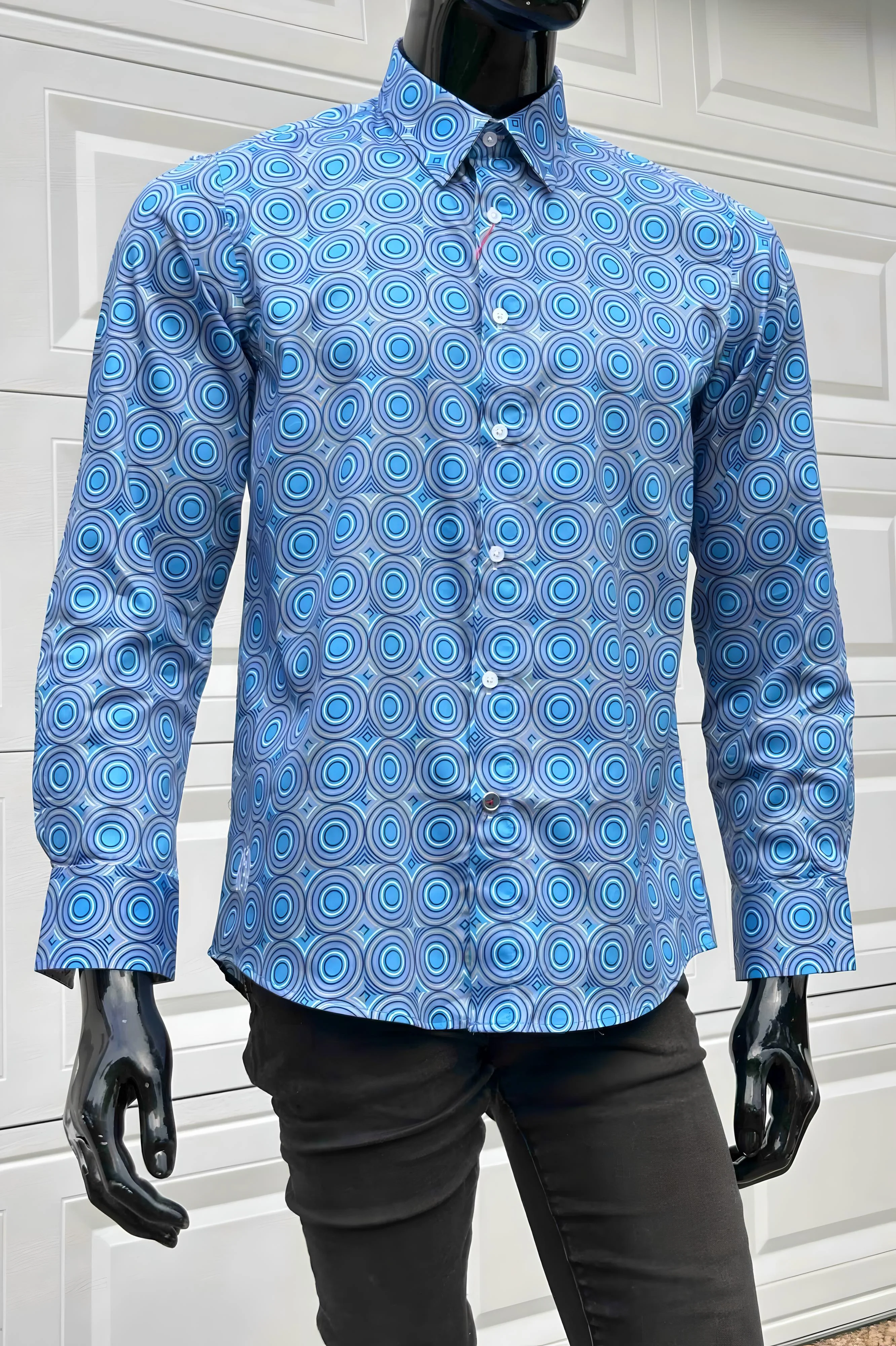 JOHN LENNON Mens Castleton Long Sleeve Shirt - Sapphire - Image 9