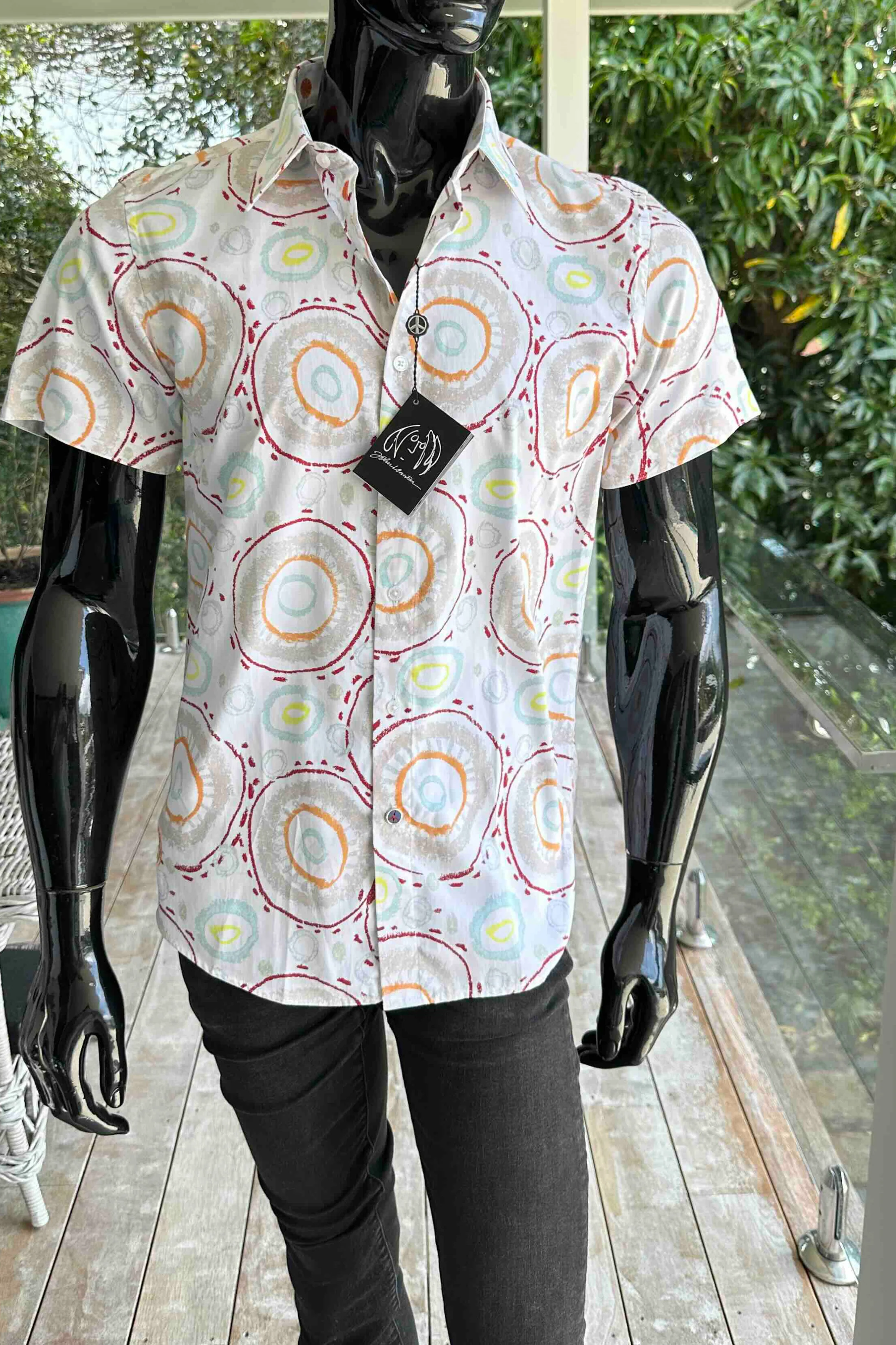JOHN LENNON Mens Charley Short Sleeve Shirt in White - Image 8