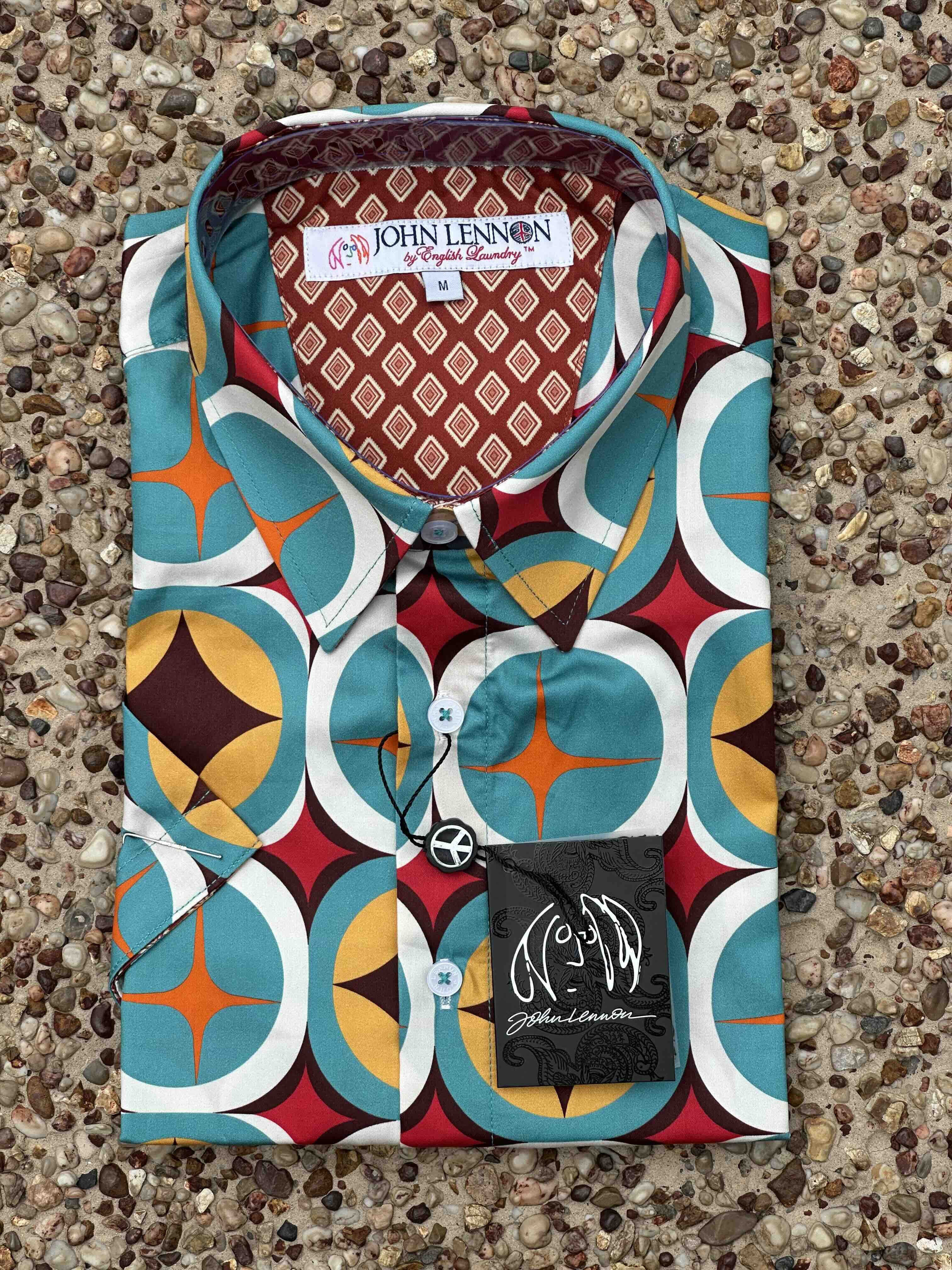 JOHN LENNON Mens Chequers Short Sleeve Shirt in Multi - Image 2