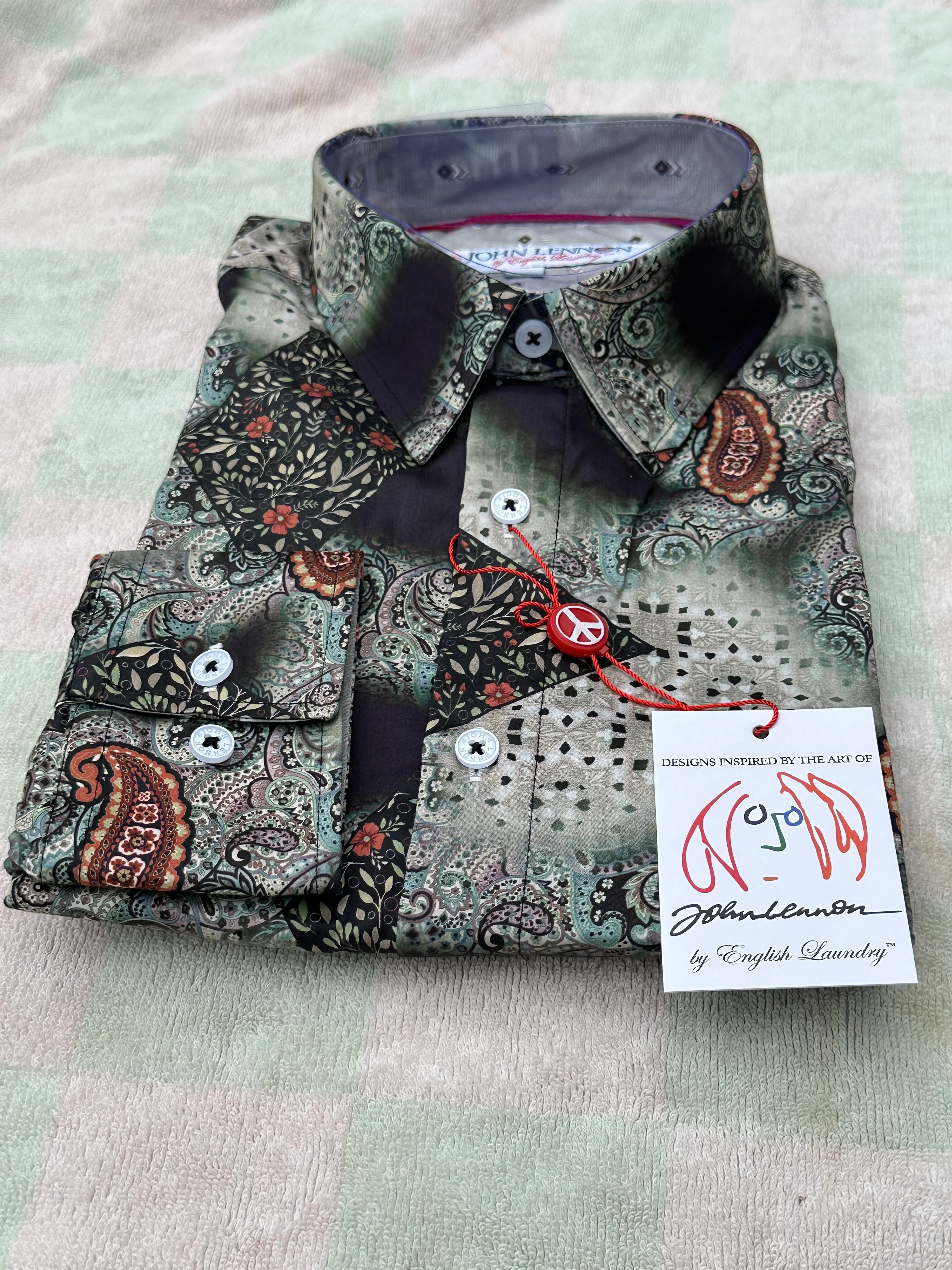 JOHN LENNON Mens Colchester Paisley Long Sleeve Shirt - Black - Image 16