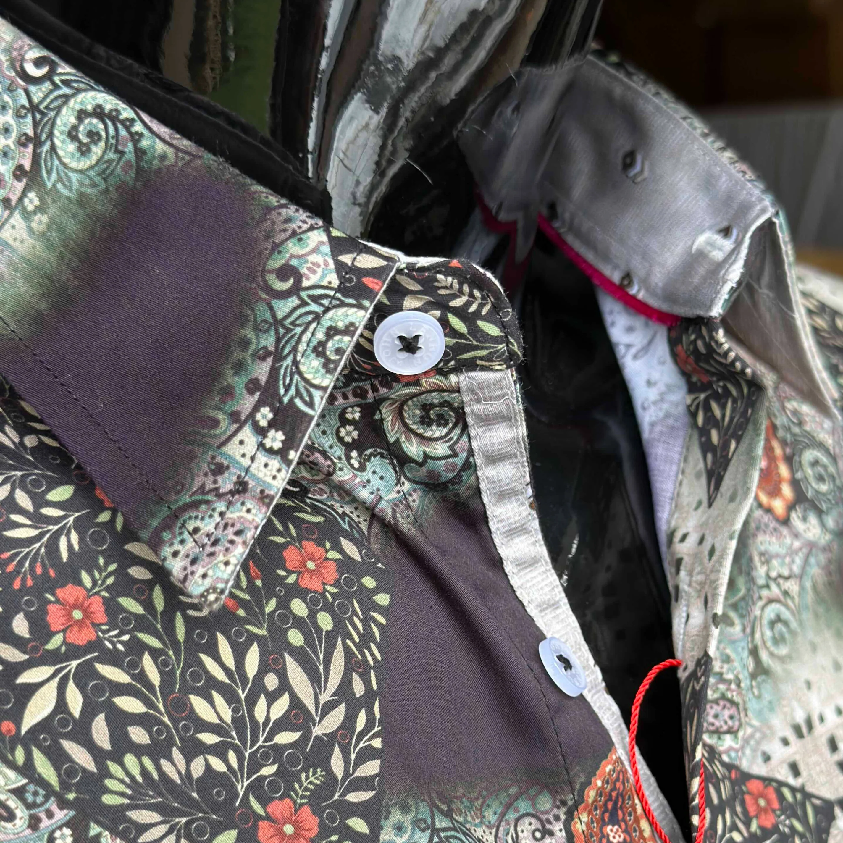 JOHN LENNON Mens Colchester Paisley Long Sleeve Shirt - Black - Image 4