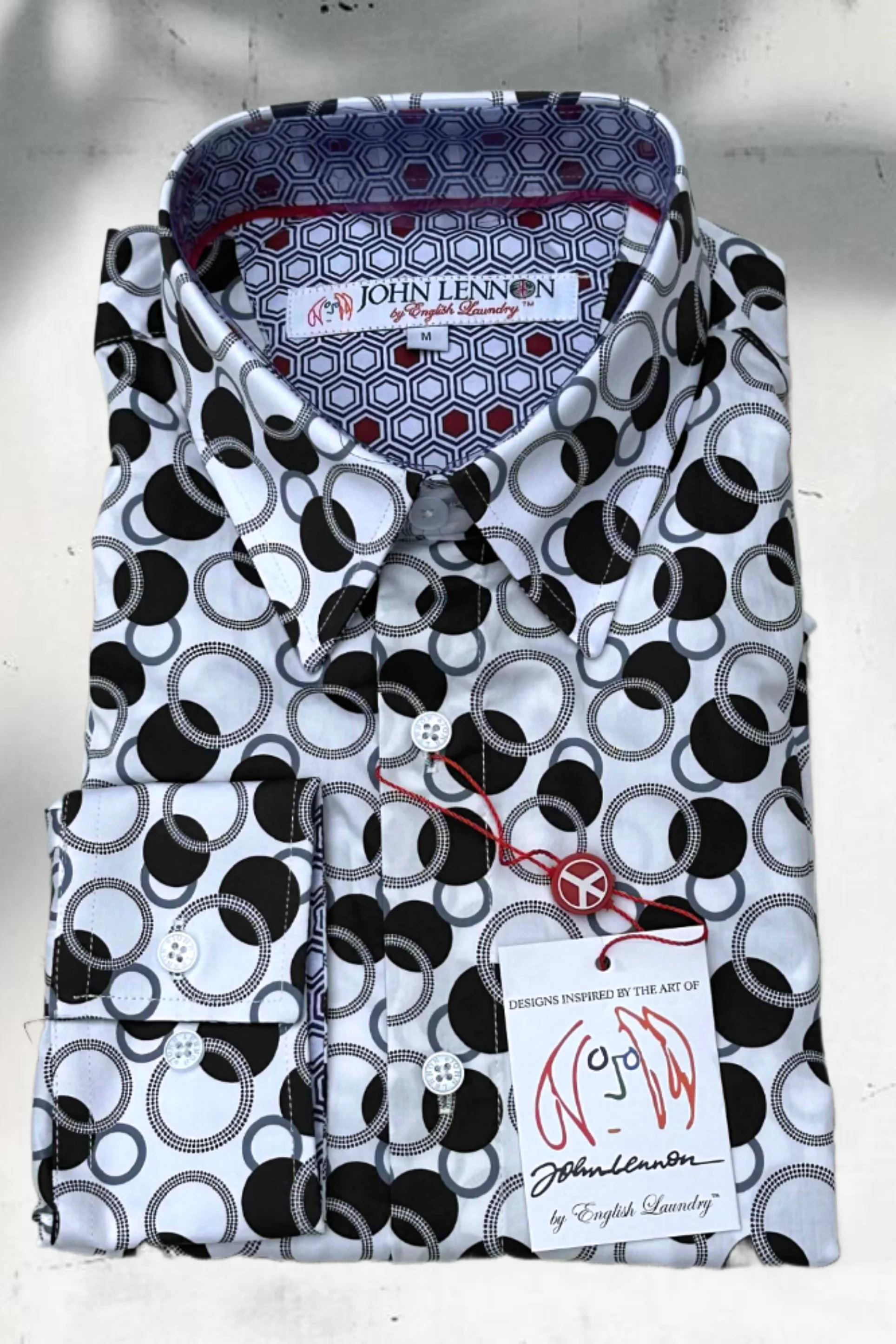 JOHN LENNON Mens Crewe Long Sleeve Shirt - White - Image 10