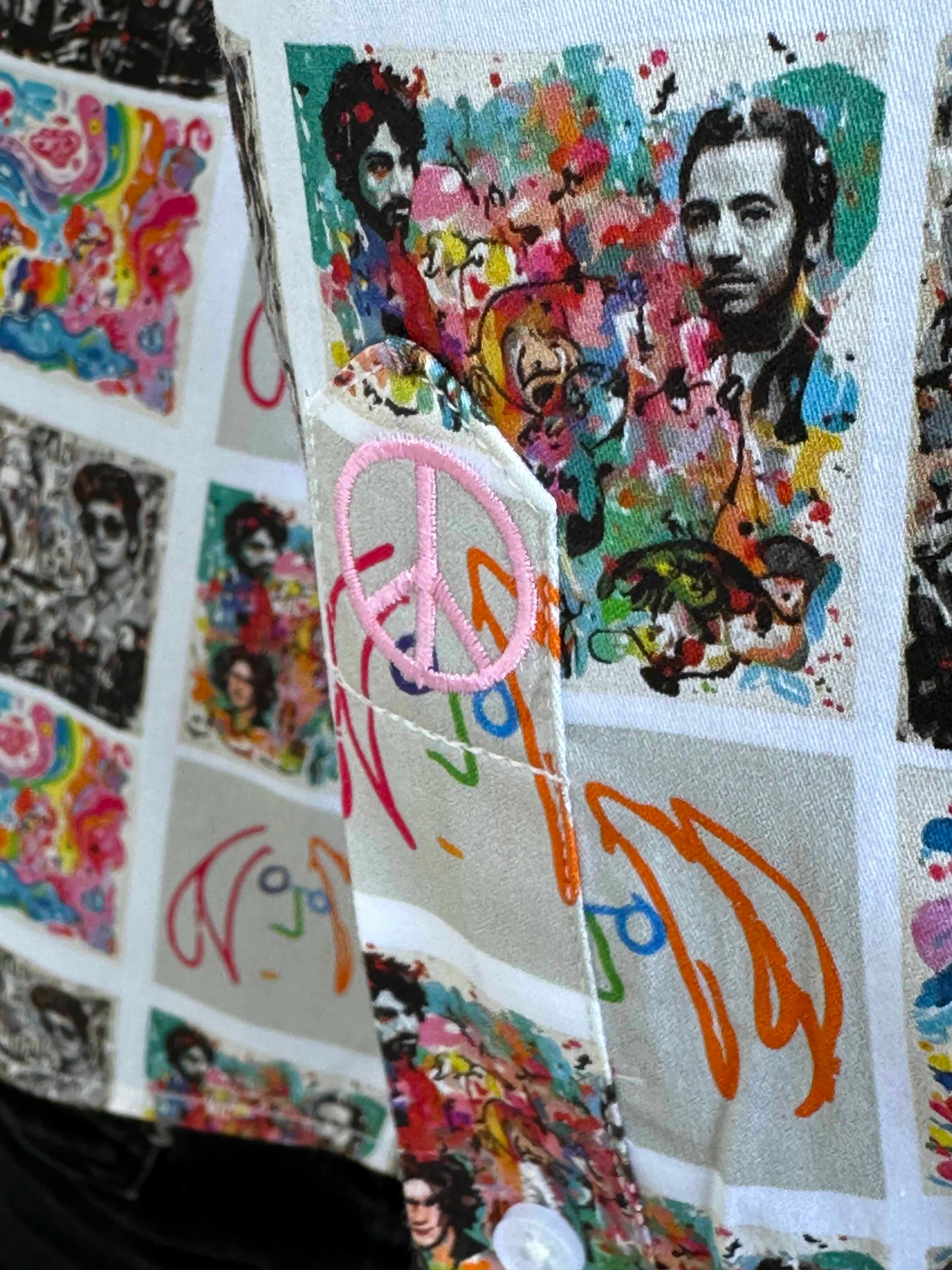 JOHN LENNON Mens Dewsbury Long Sleeve Shirt in Multi Print - Image 8