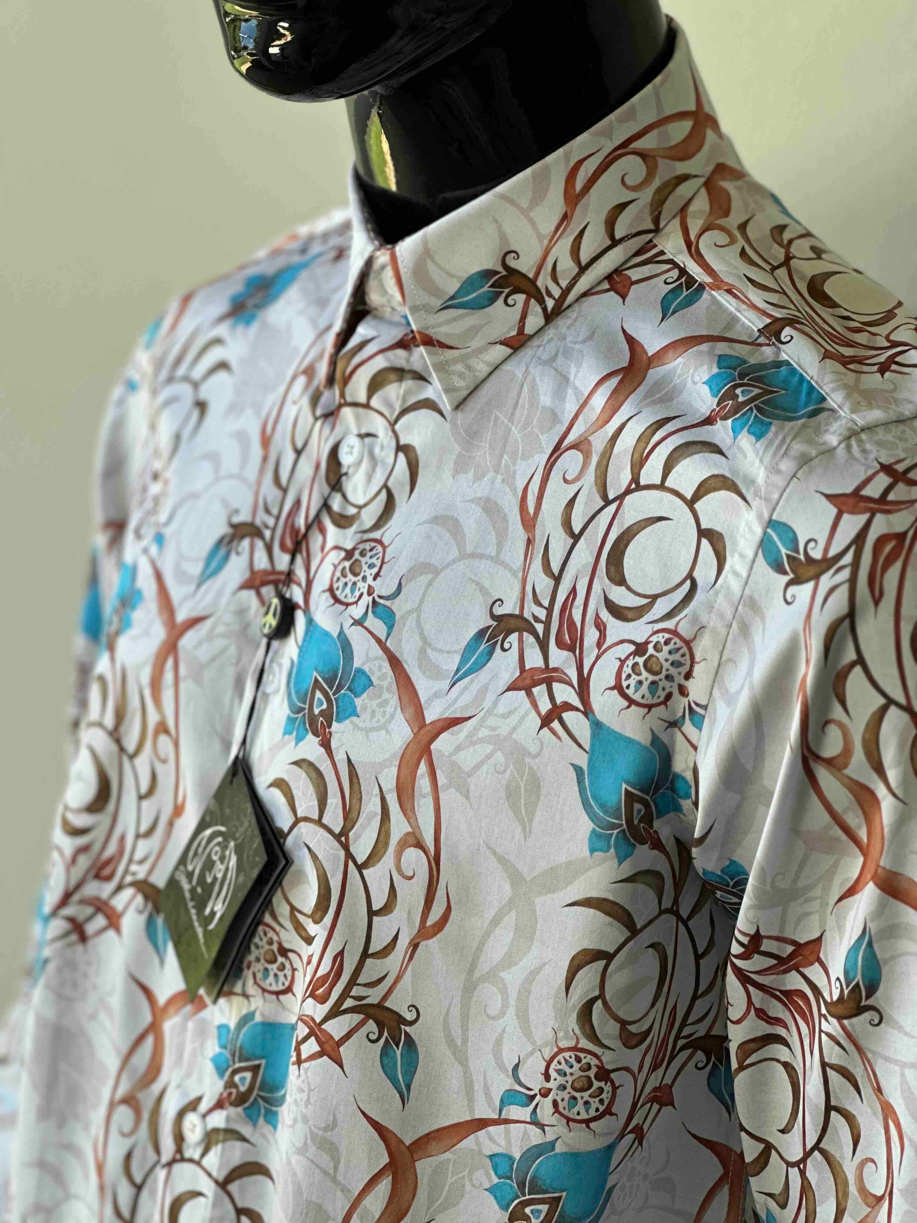 JOHN LENNON Mens Eldon Long Sleeve Shirt in Ecru - Image 12