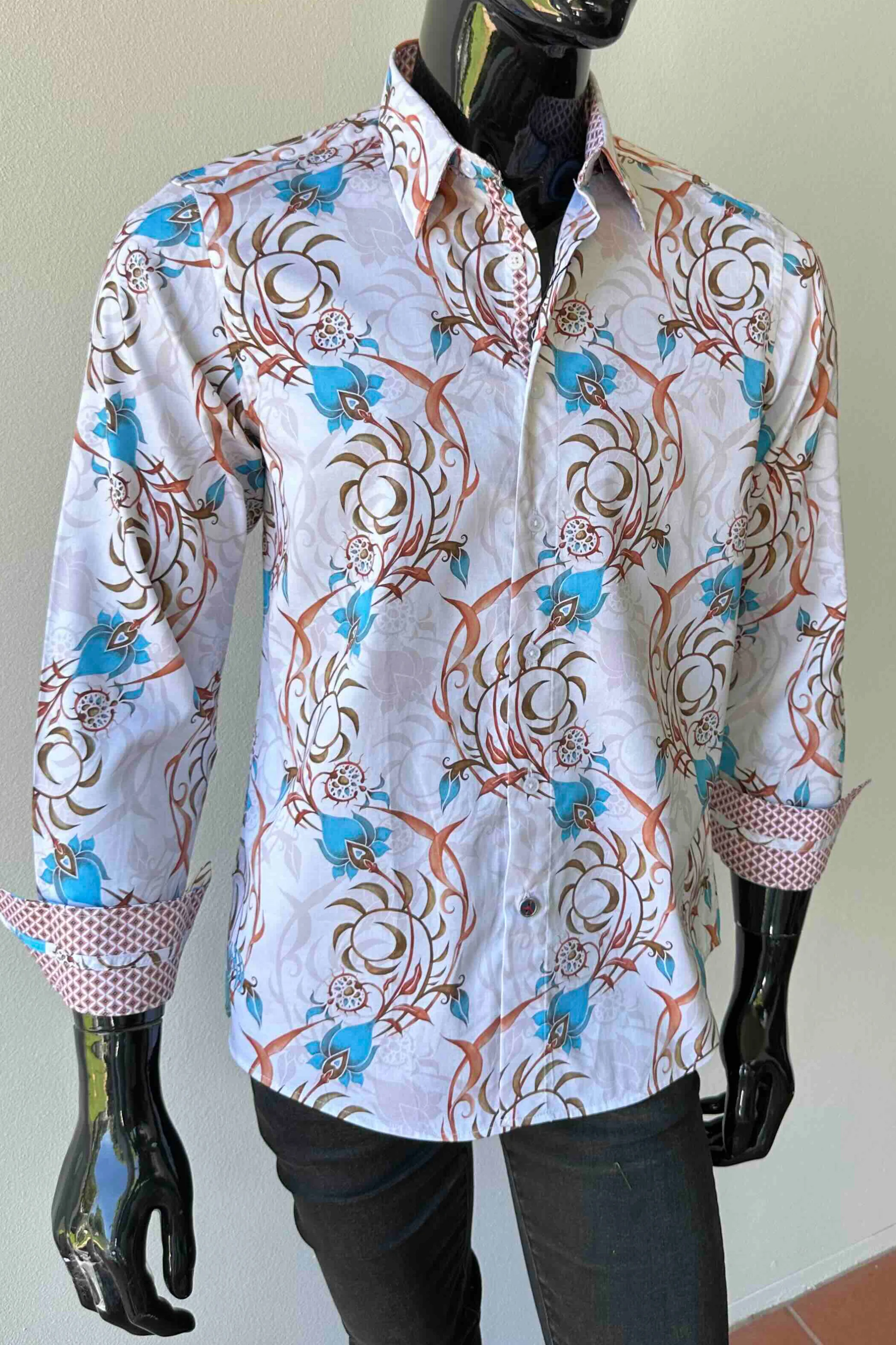 JOHN LENNON Mens Eldon Long Sleeve Shirt in Ecru - Image 8