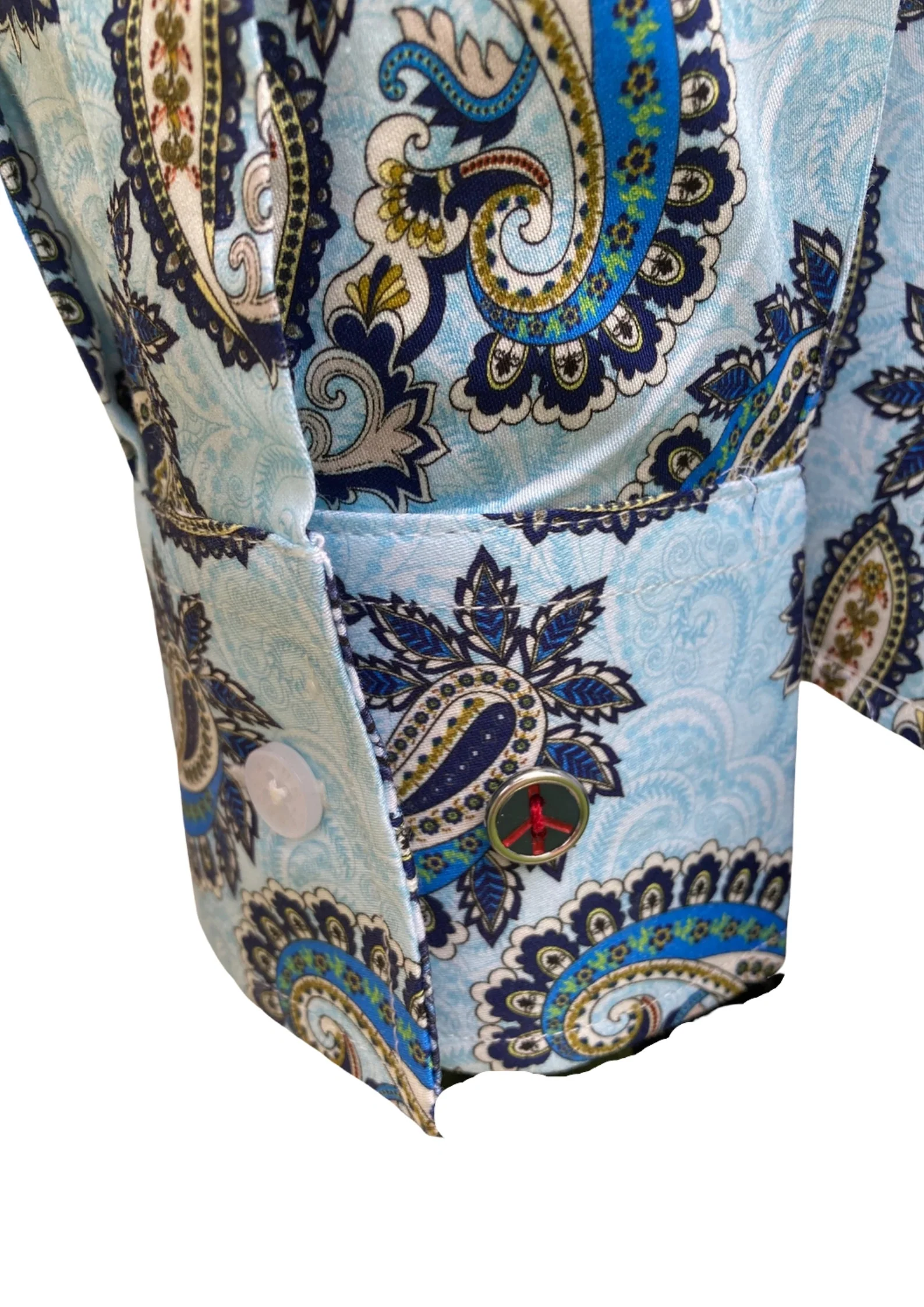 JOHN LENNON Mens Etal Paisley Shirt - Light Blue - Image 12
