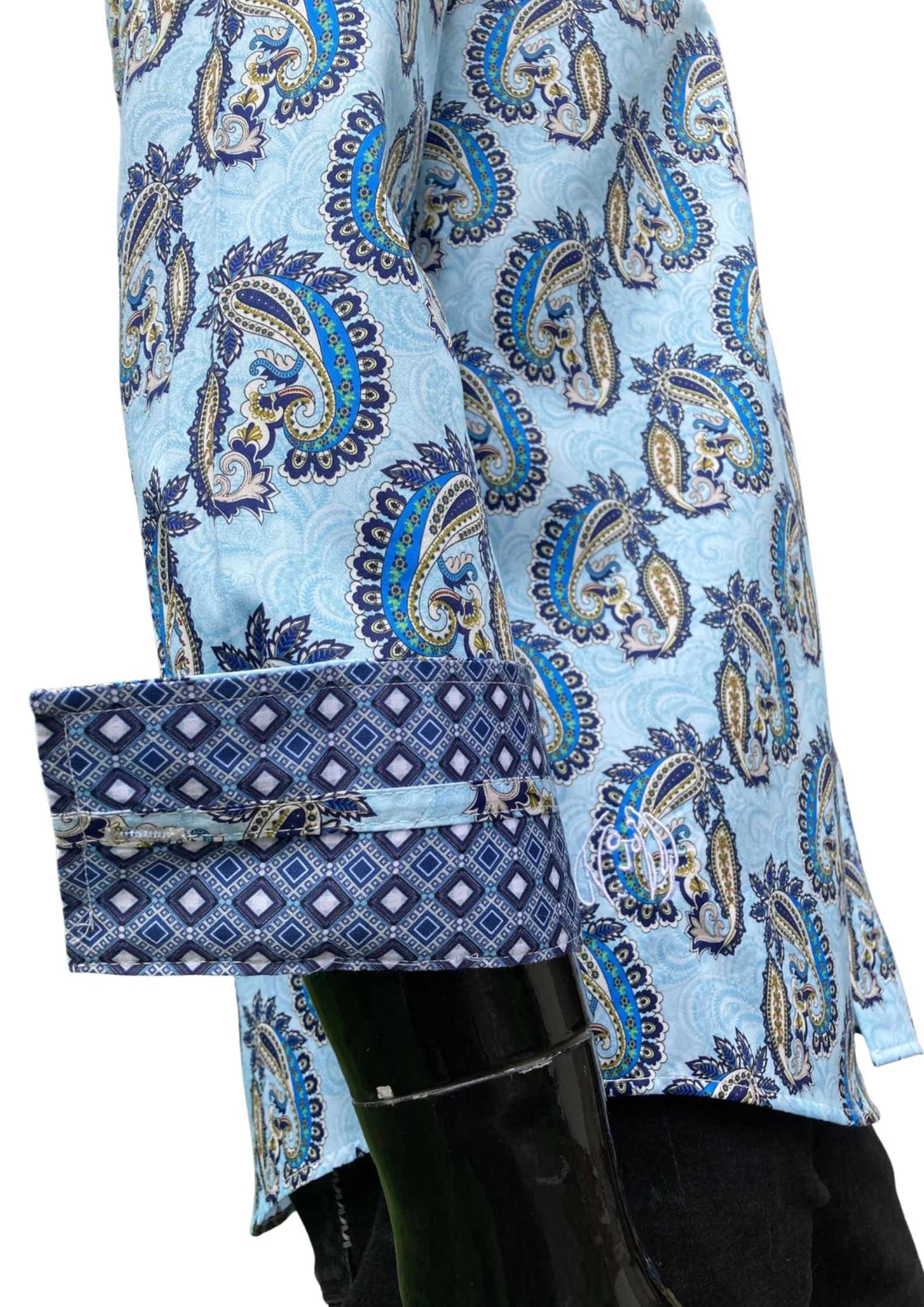 JOHN LENNON Mens Etal Paisley Shirt - Light Blue - Image 7
