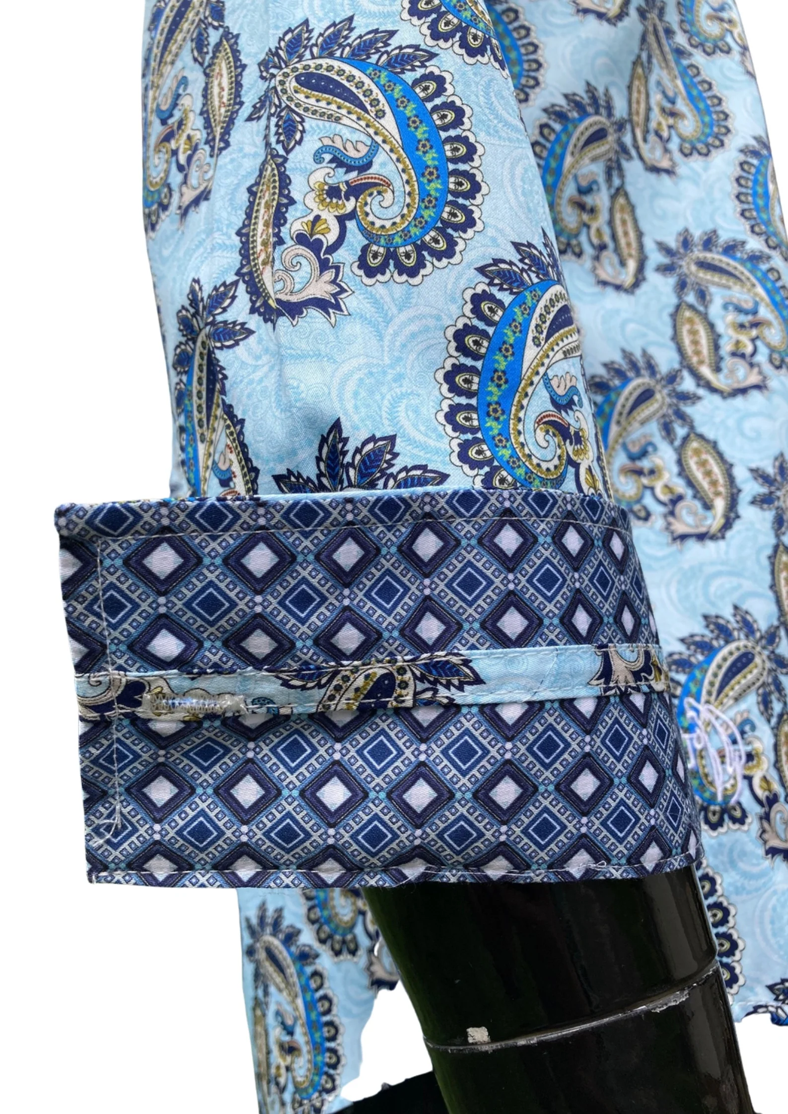 JOHN LENNON Mens Etal Paisley Shirt - Light Blue - Image 8