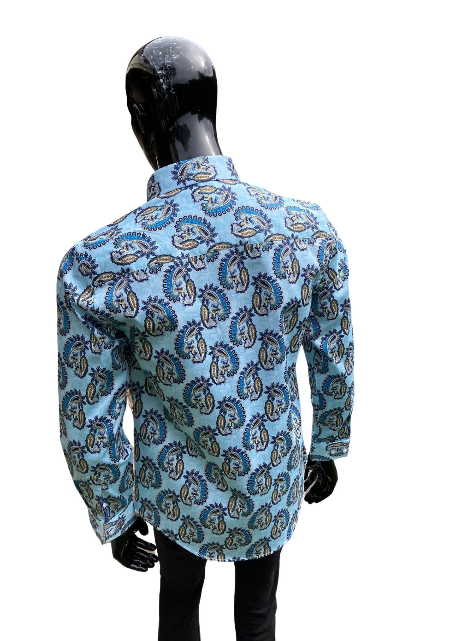JOHN LENNON Mens Etal Paisley Shirt - Light Blue - Image 9