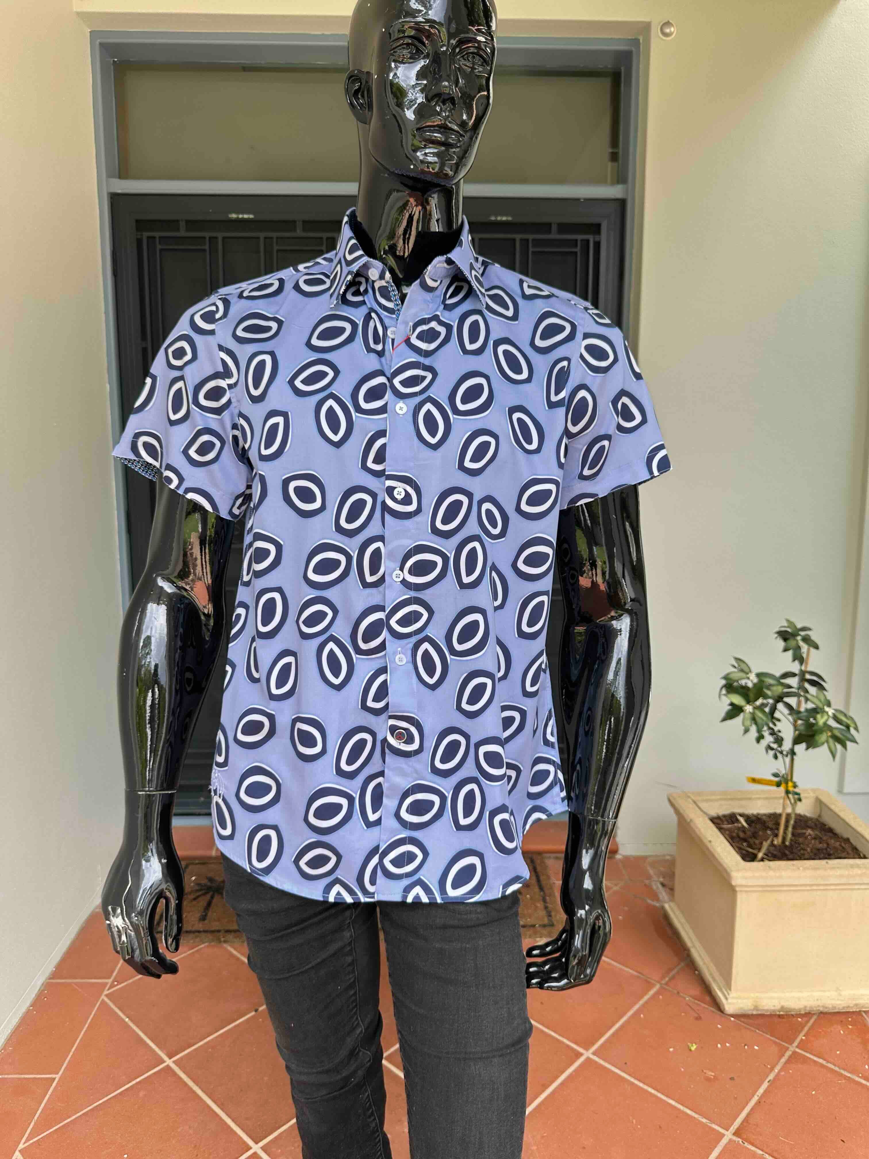 JOHN LENNON Mens Evesham Short Sleeve Shirt - Sky - Image 2