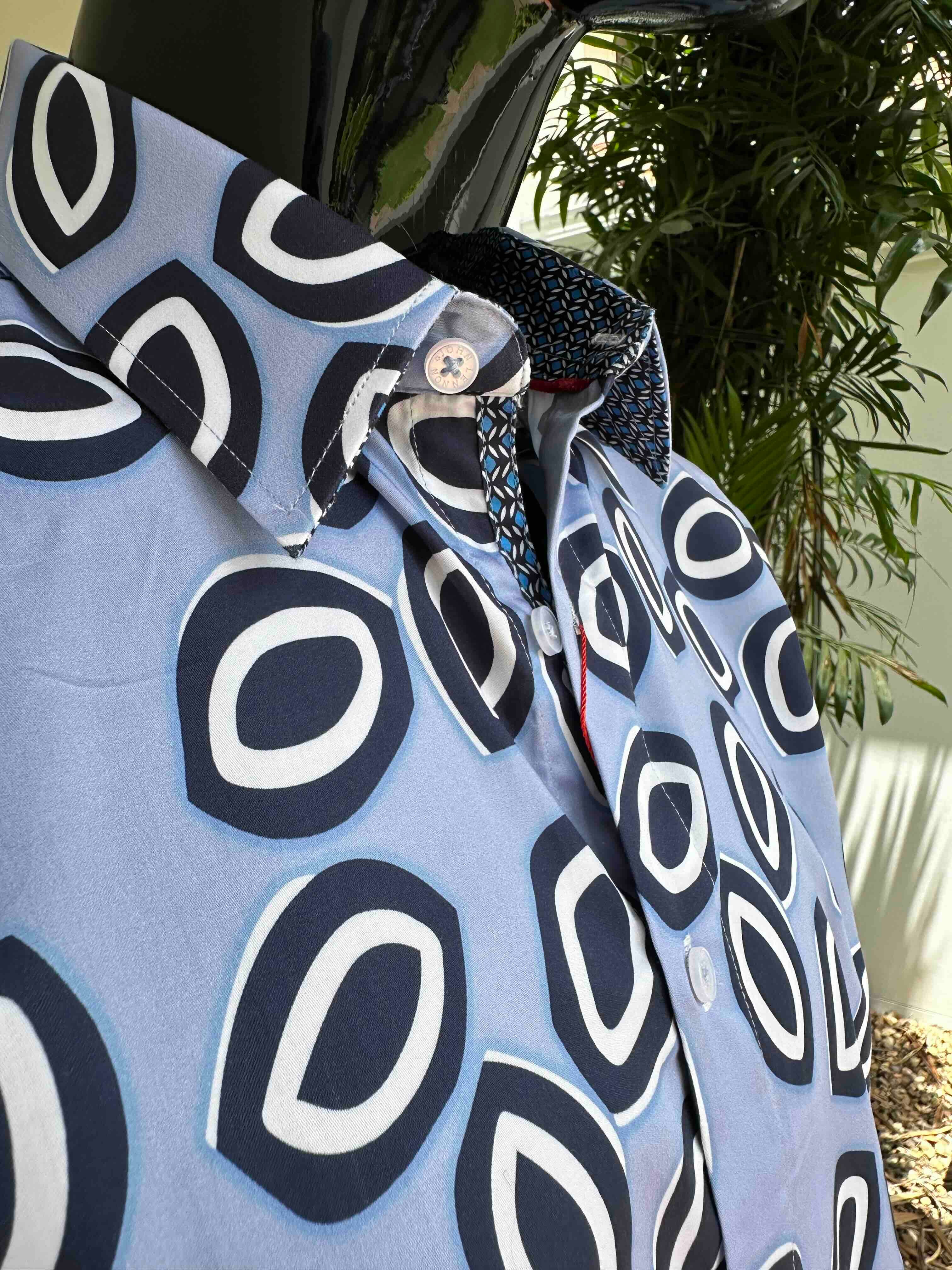 JOHN LENNON Mens Evesham Short Sleeve Shirt - Sky - Image 3