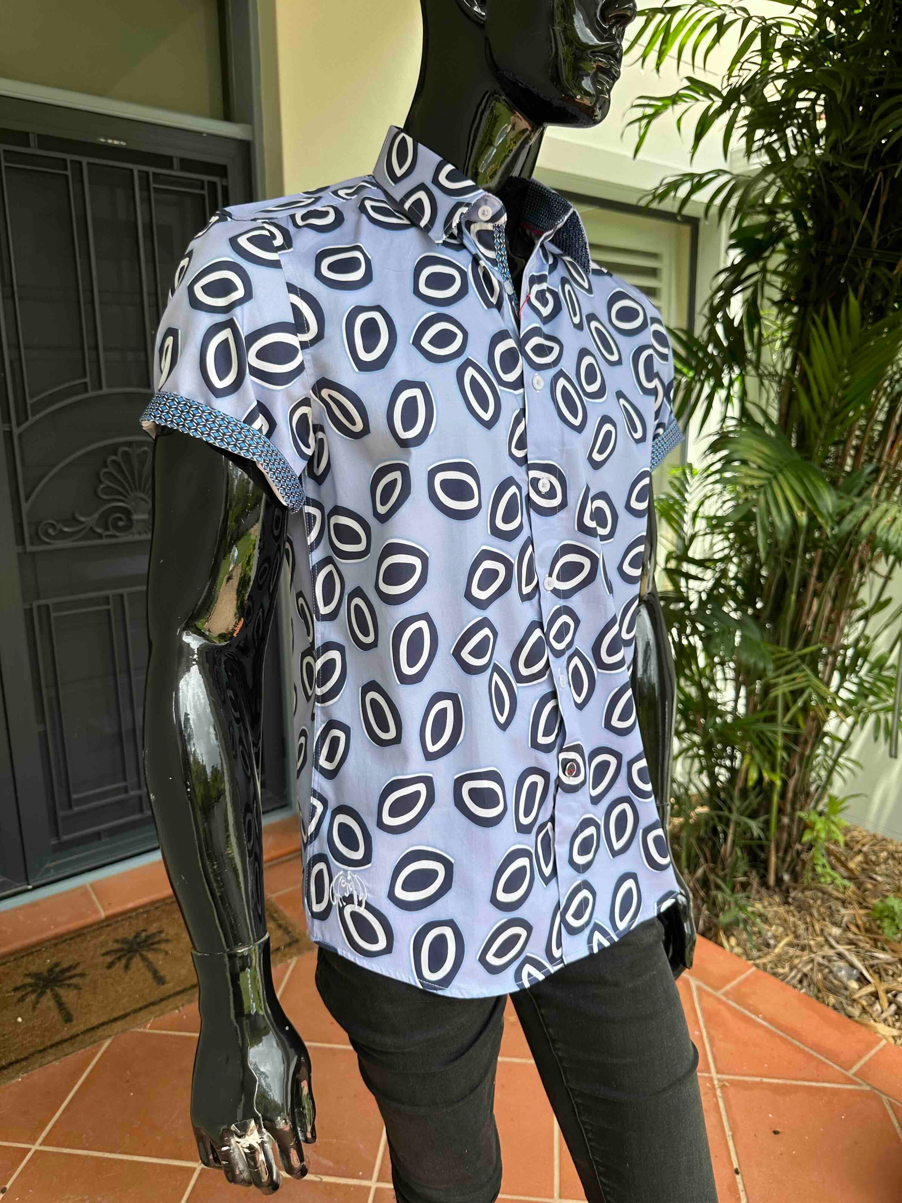 JOHN LENNON Mens Evesham Short Sleeve Shirt - Sky - Image 4