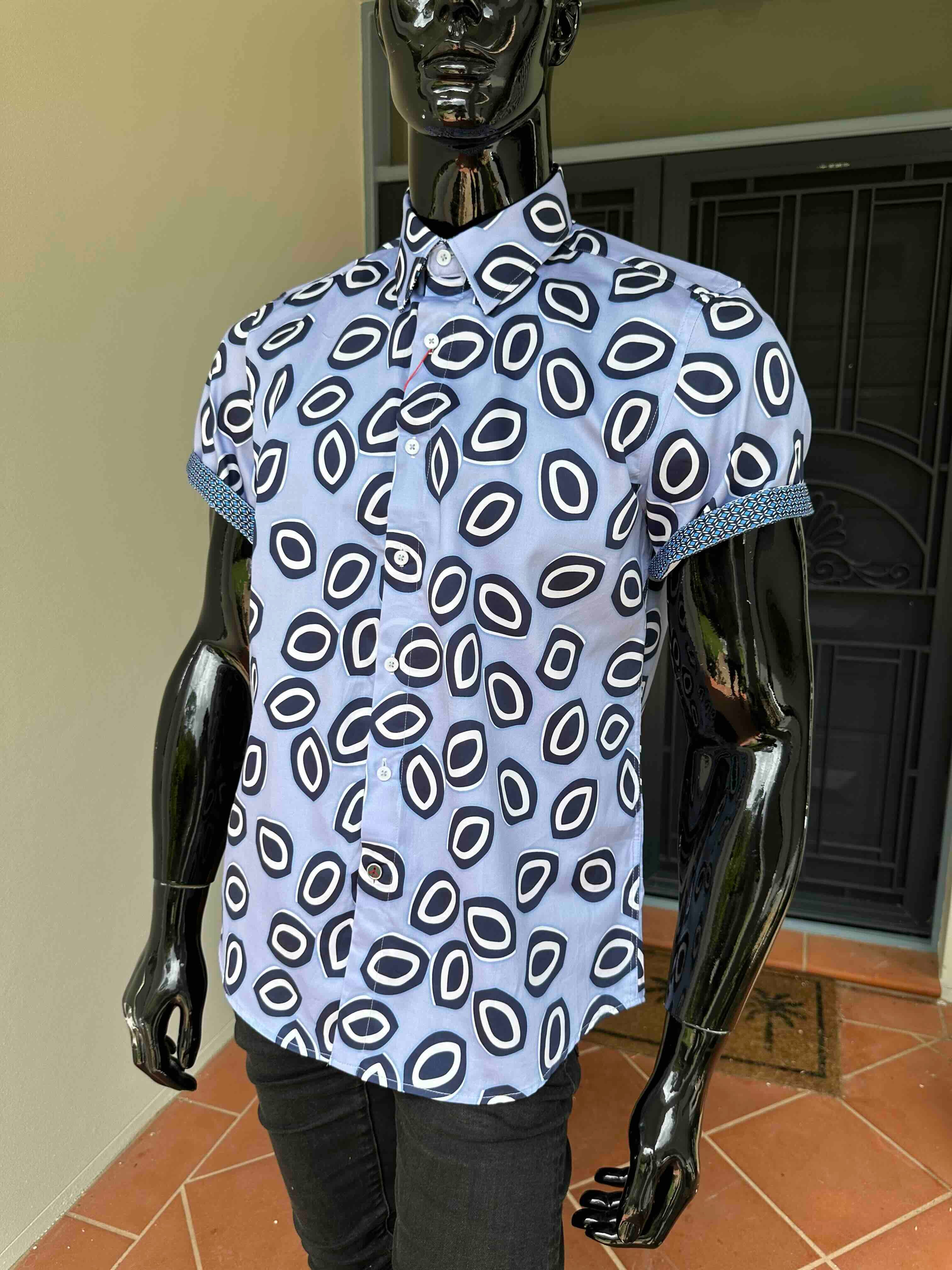 JOHN LENNON Mens Evesham Short Sleeve Shirt - Sky - Image 5